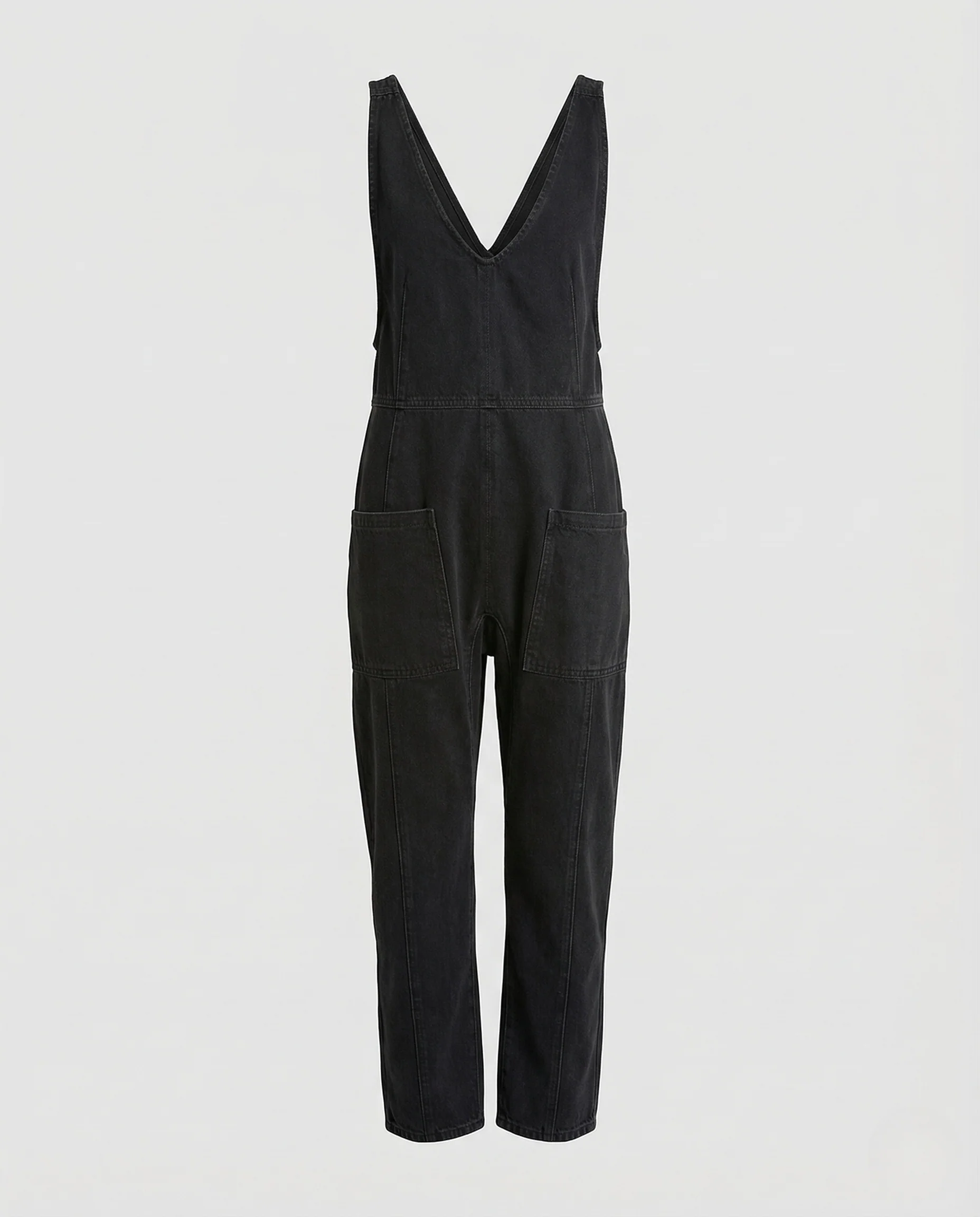 Damen Denim Latz Overall V Ausschnitt - Image 4