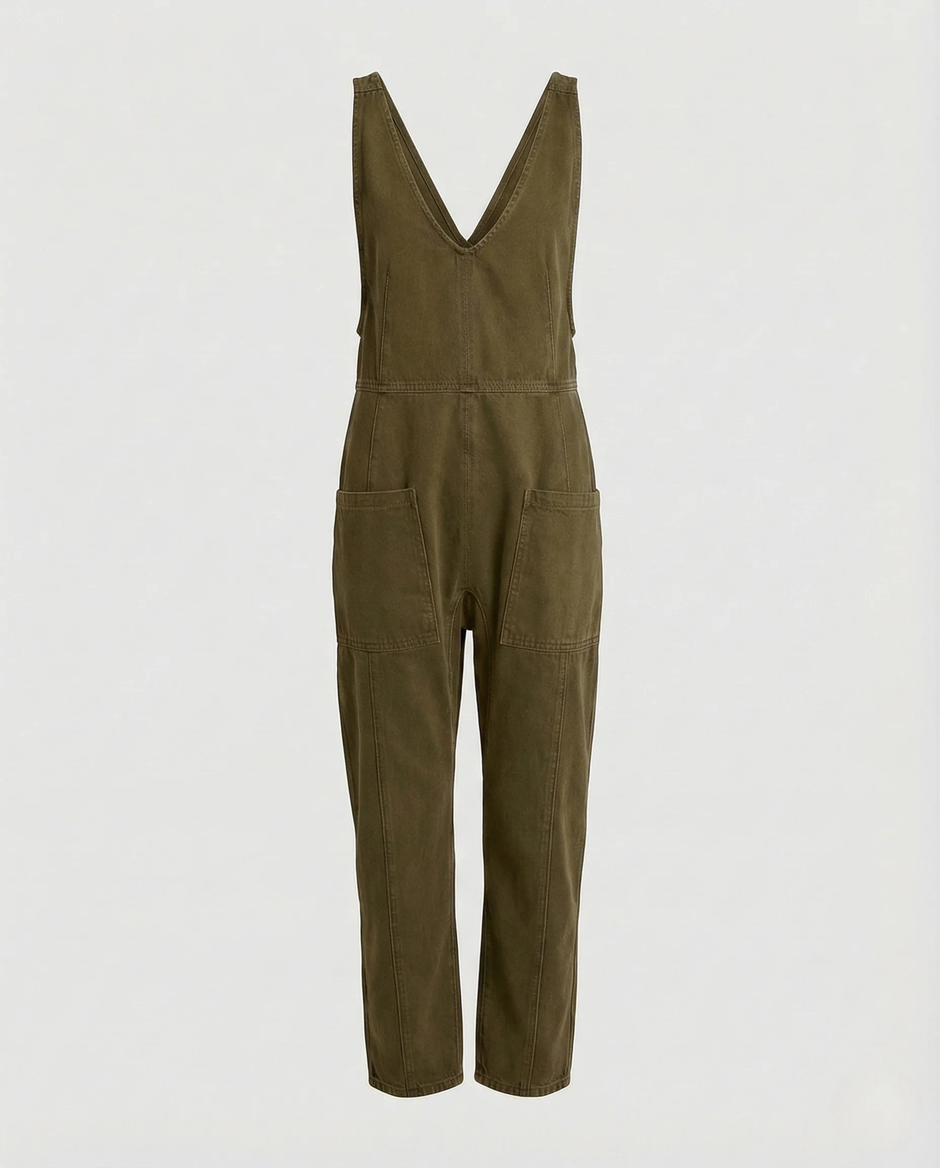 Damen Denim Latz Overall V Ausschnitt - Image 5