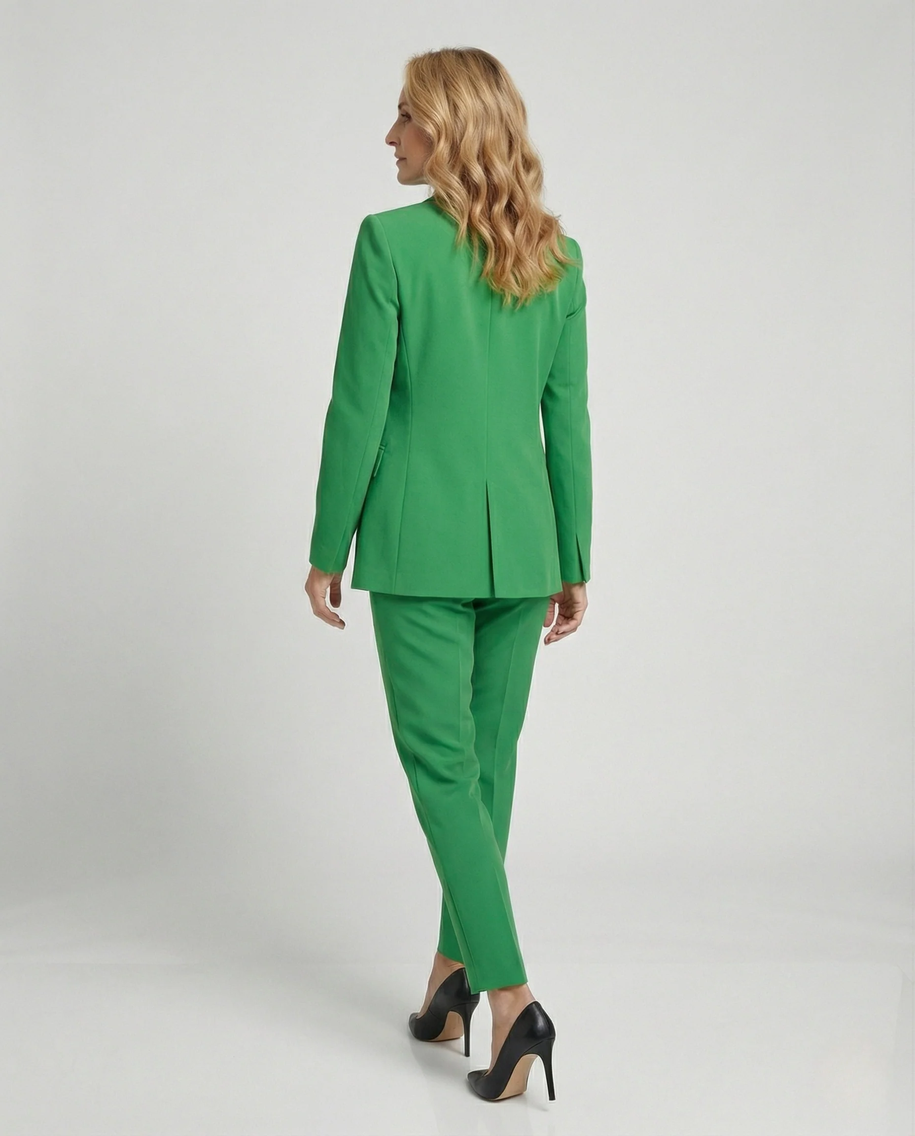 Damen Doppelreihiger Power-Blazer mit Bügelfaltenhose - Image 2