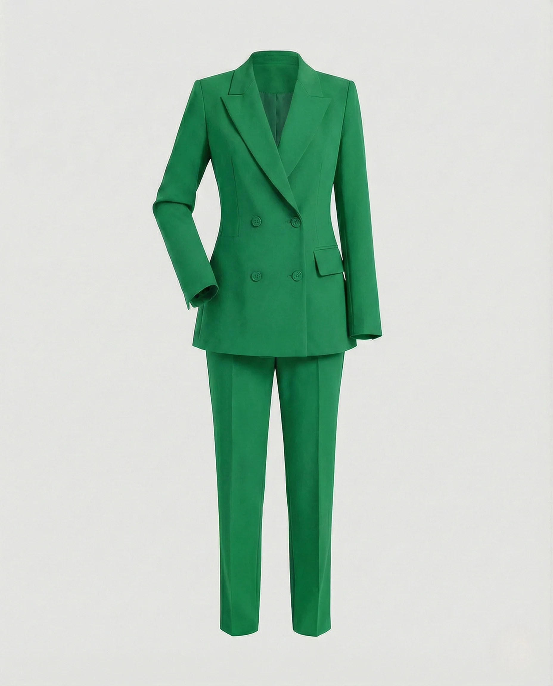 Damen Doppelreihiger Power-Blazer mit Bügelfaltenhose - Image 4