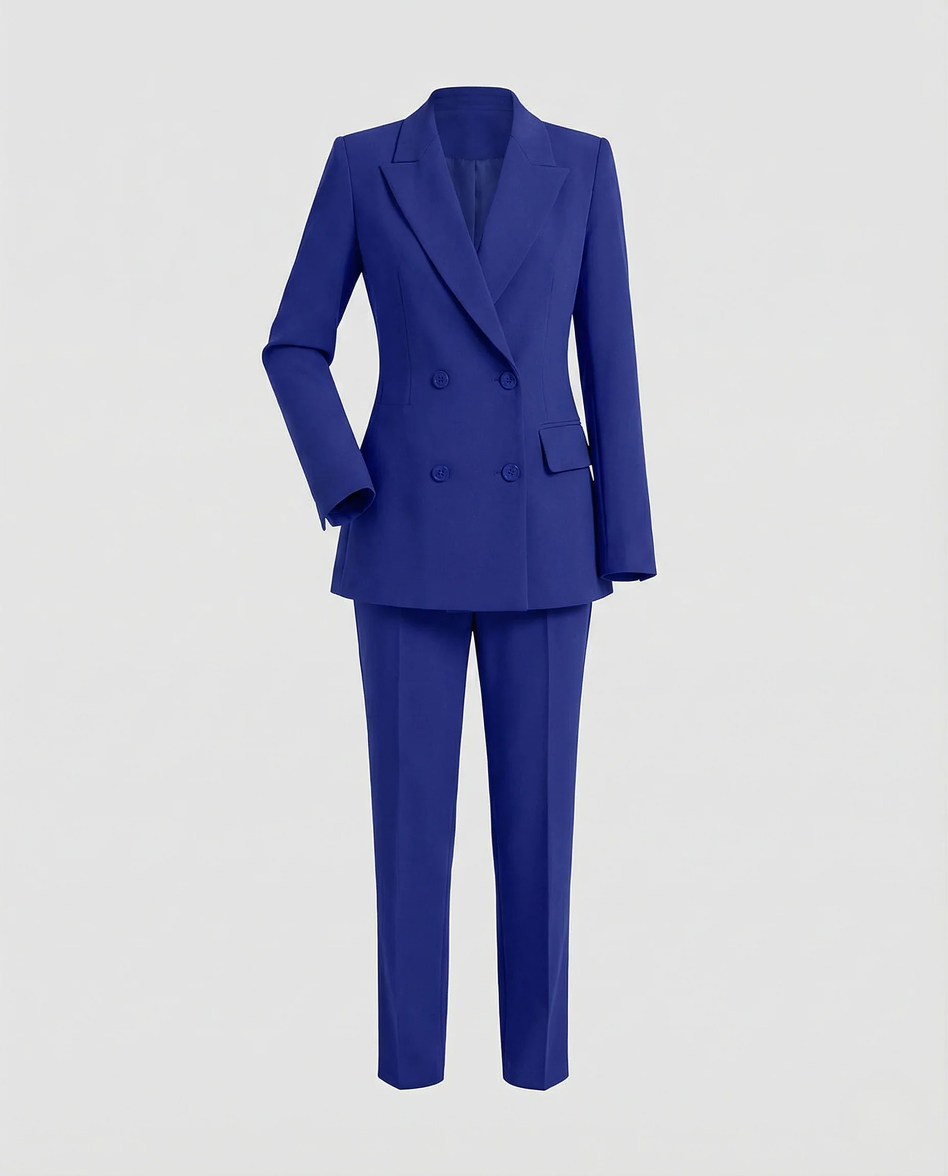 Damen Doppelreihiger Power-Blazer mit Bügelfaltenhose - Image 5