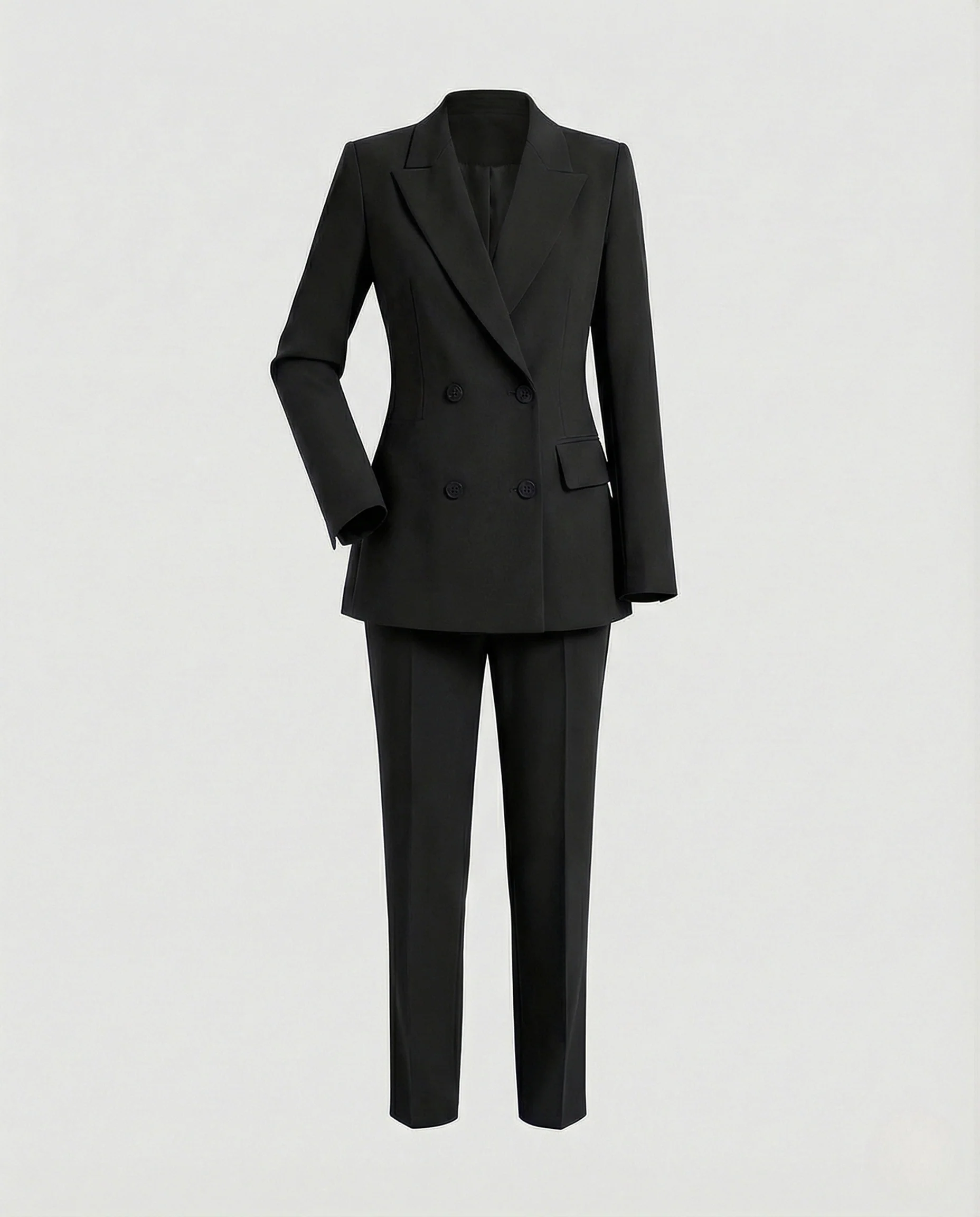 Damen Doppelreihiger Power-Blazer mit Bügelfaltenhose - Image 8