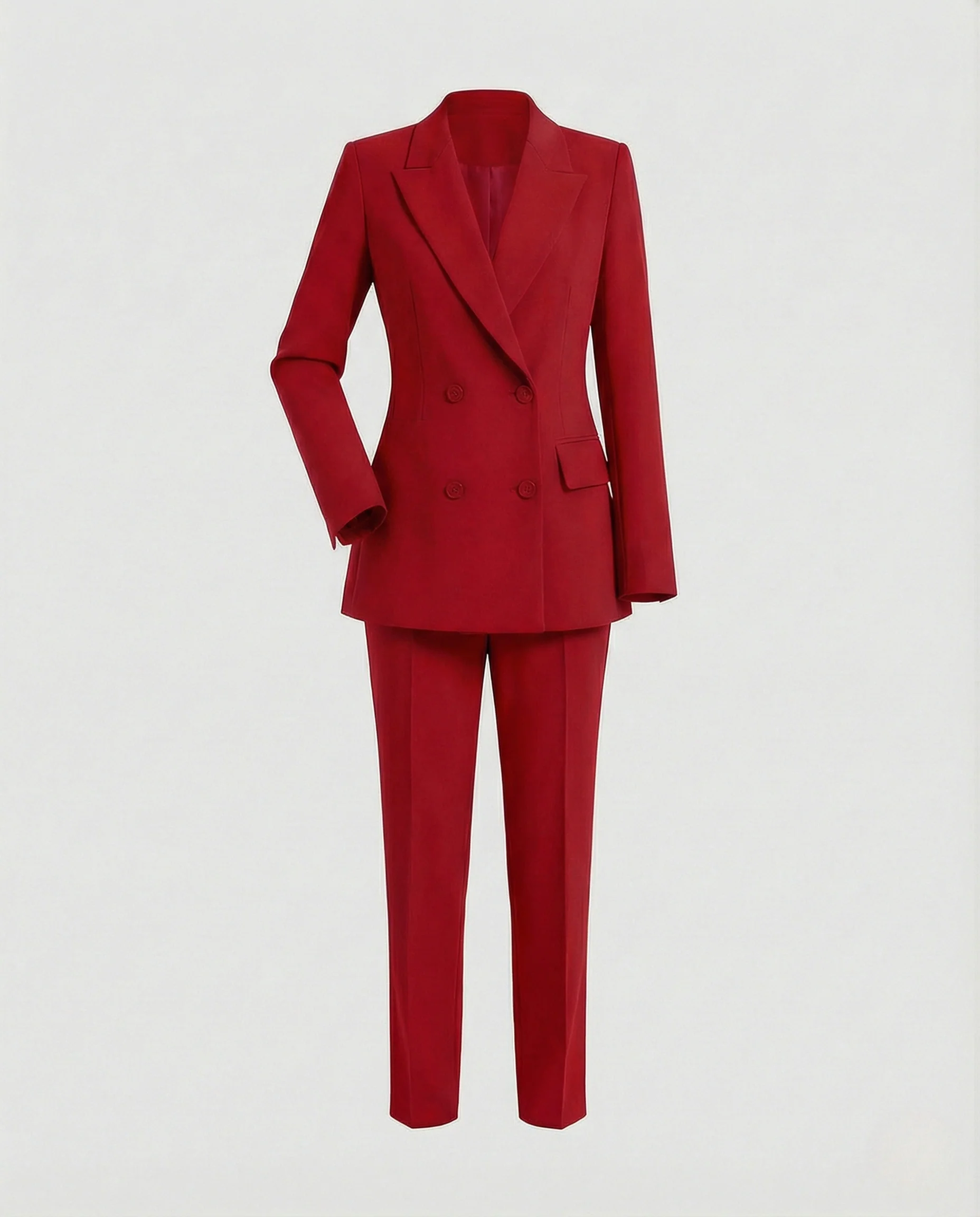 Damen Doppelreihiger Power-Blazer mit Bügelfaltenhose - Image 9
