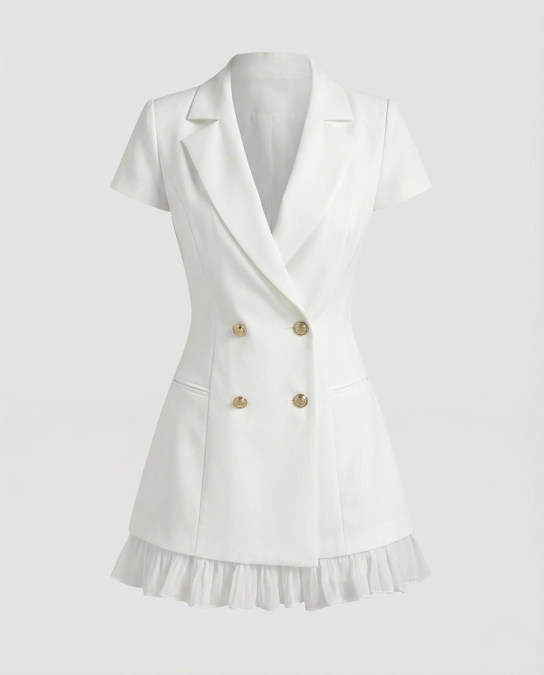 Blazer Minikleid Doppelreiher Mit Volant Damen - Image 5