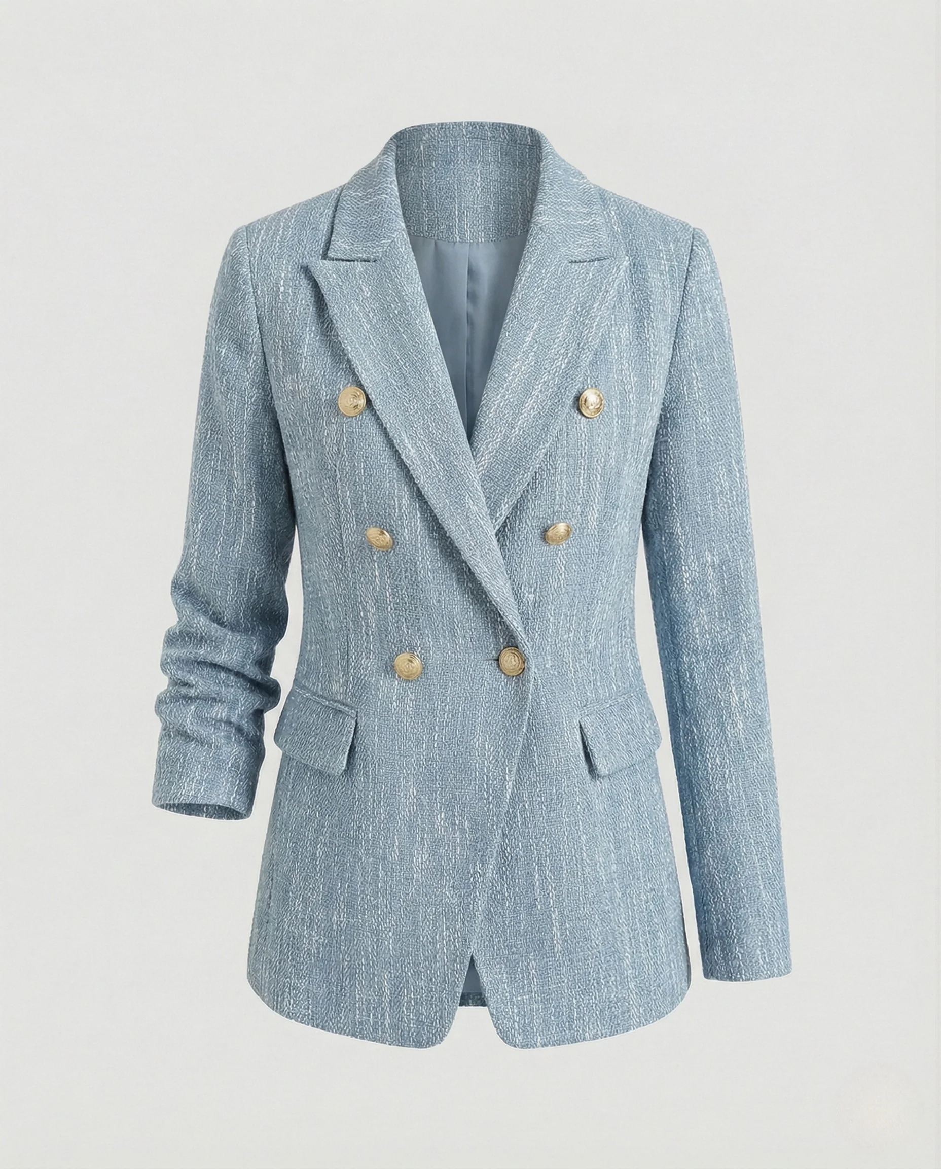 Damen Blazer Bouclé Karo elegant - Image 7