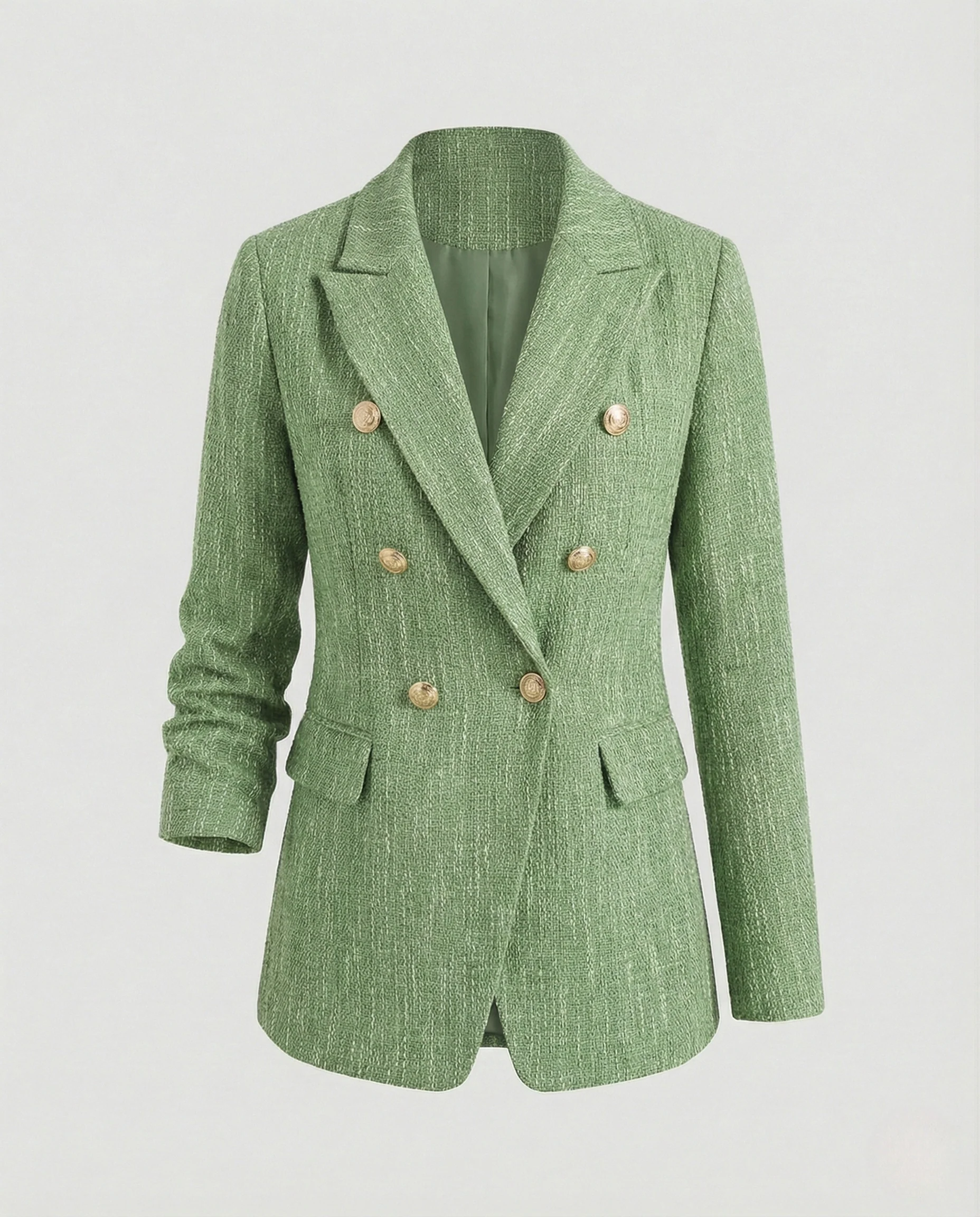 Damen Blazer Bouclé Karo elegant - Image 8