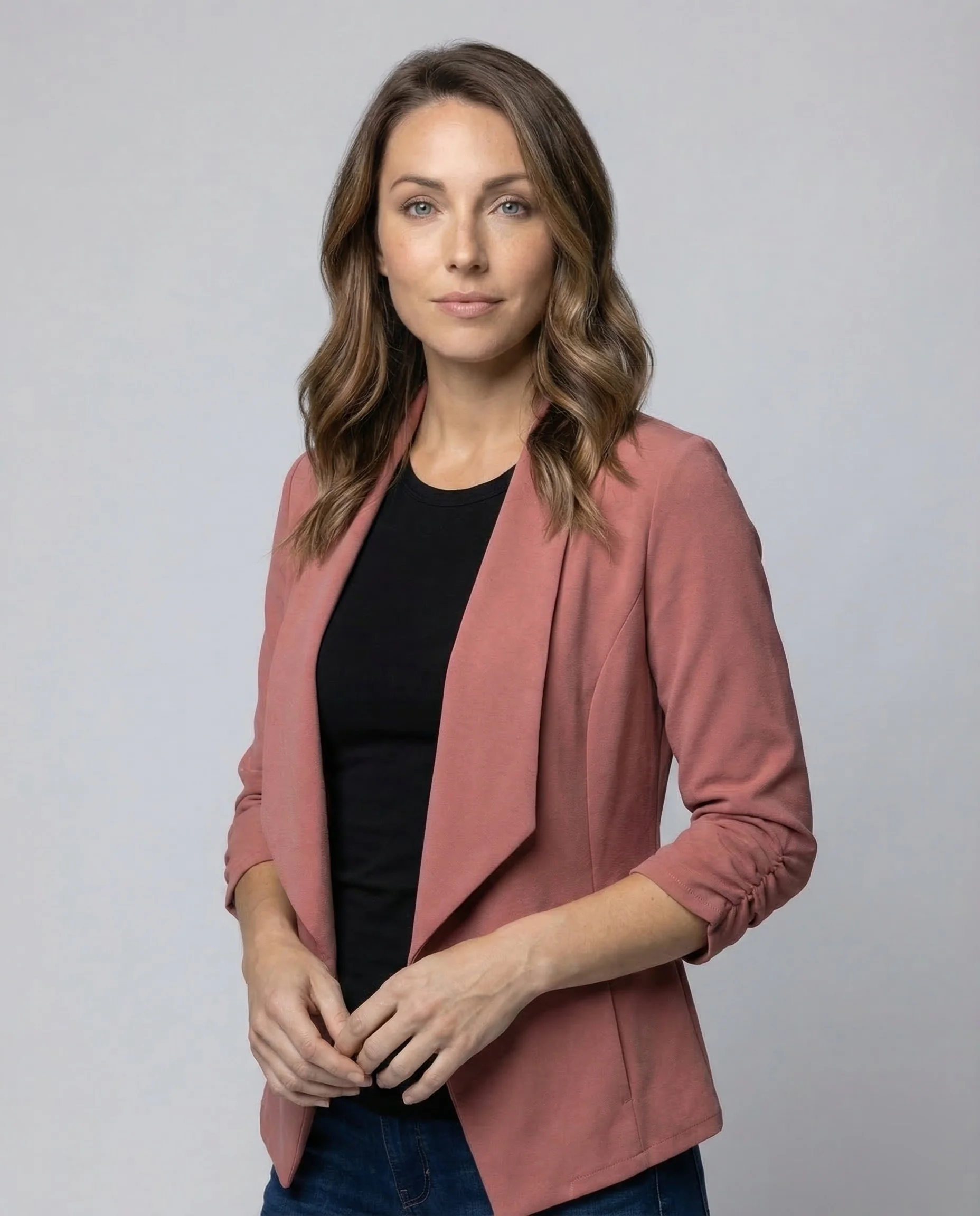 Damen Strick Blazer Wasserfall - Image 2