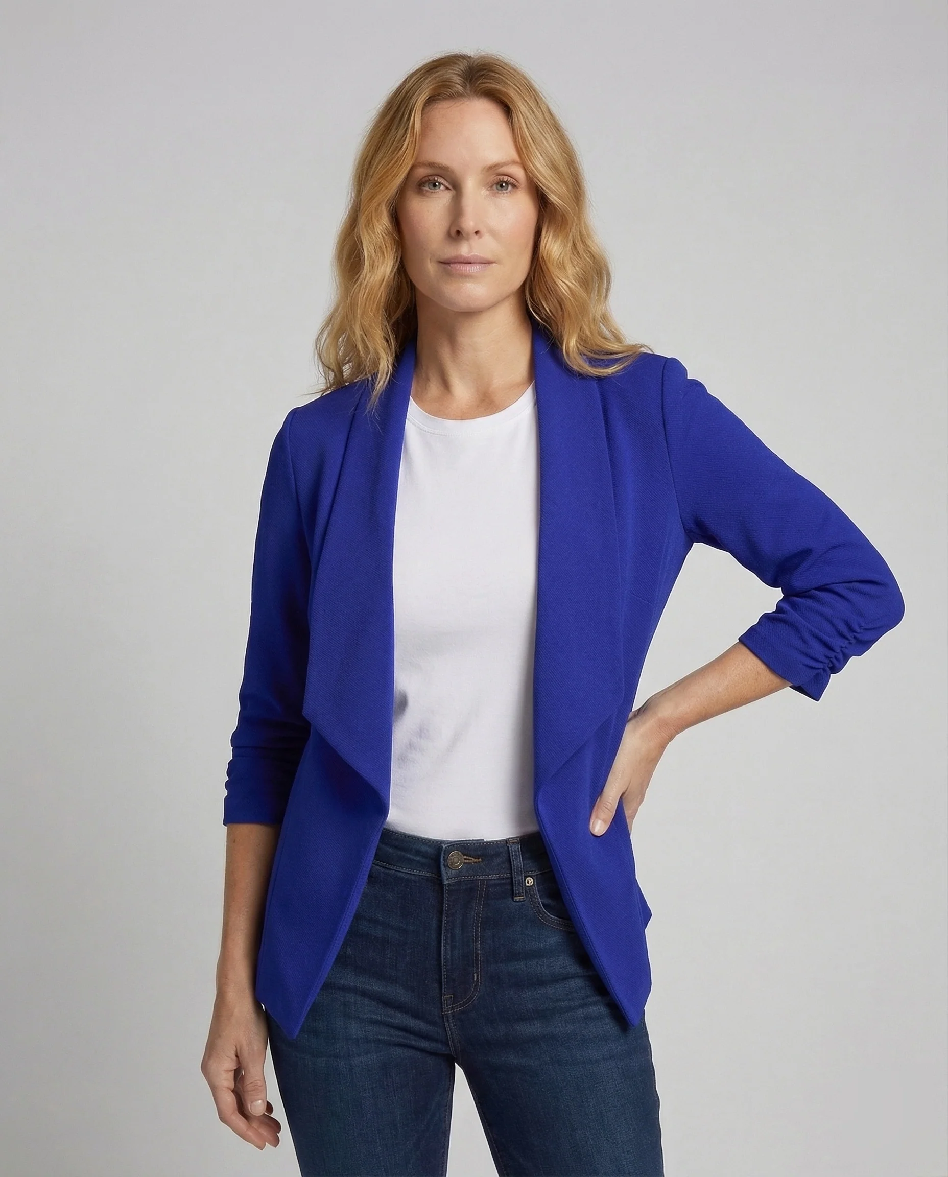 Damen Wasserfall Blazer Kurz - Image 2