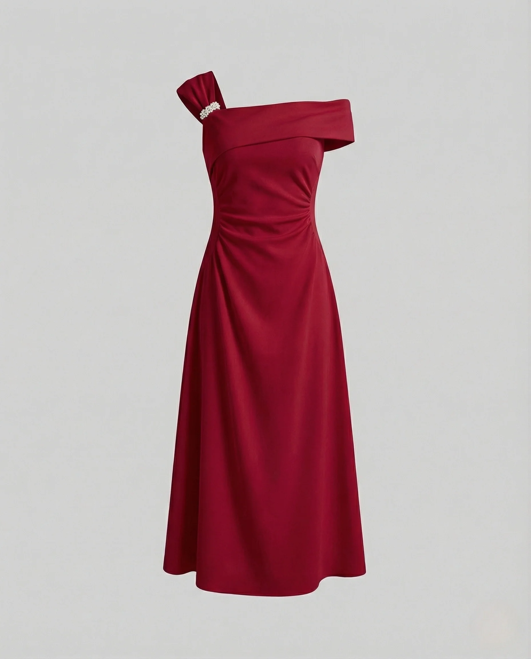 Damen Ein Schulter Abendkleid Meerjungfrau - Image 6