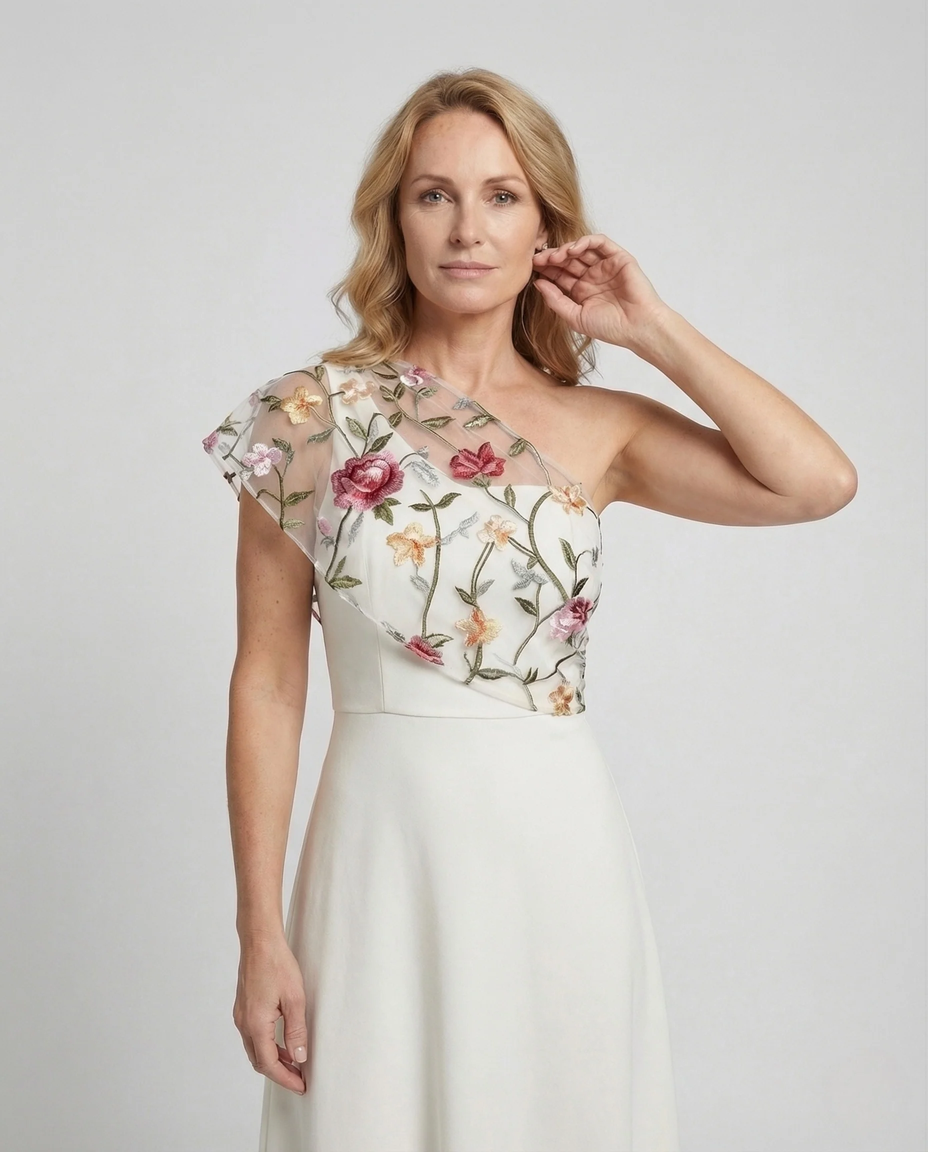 Damen Abendkleid elegant One Shoulder Satin - Image 2