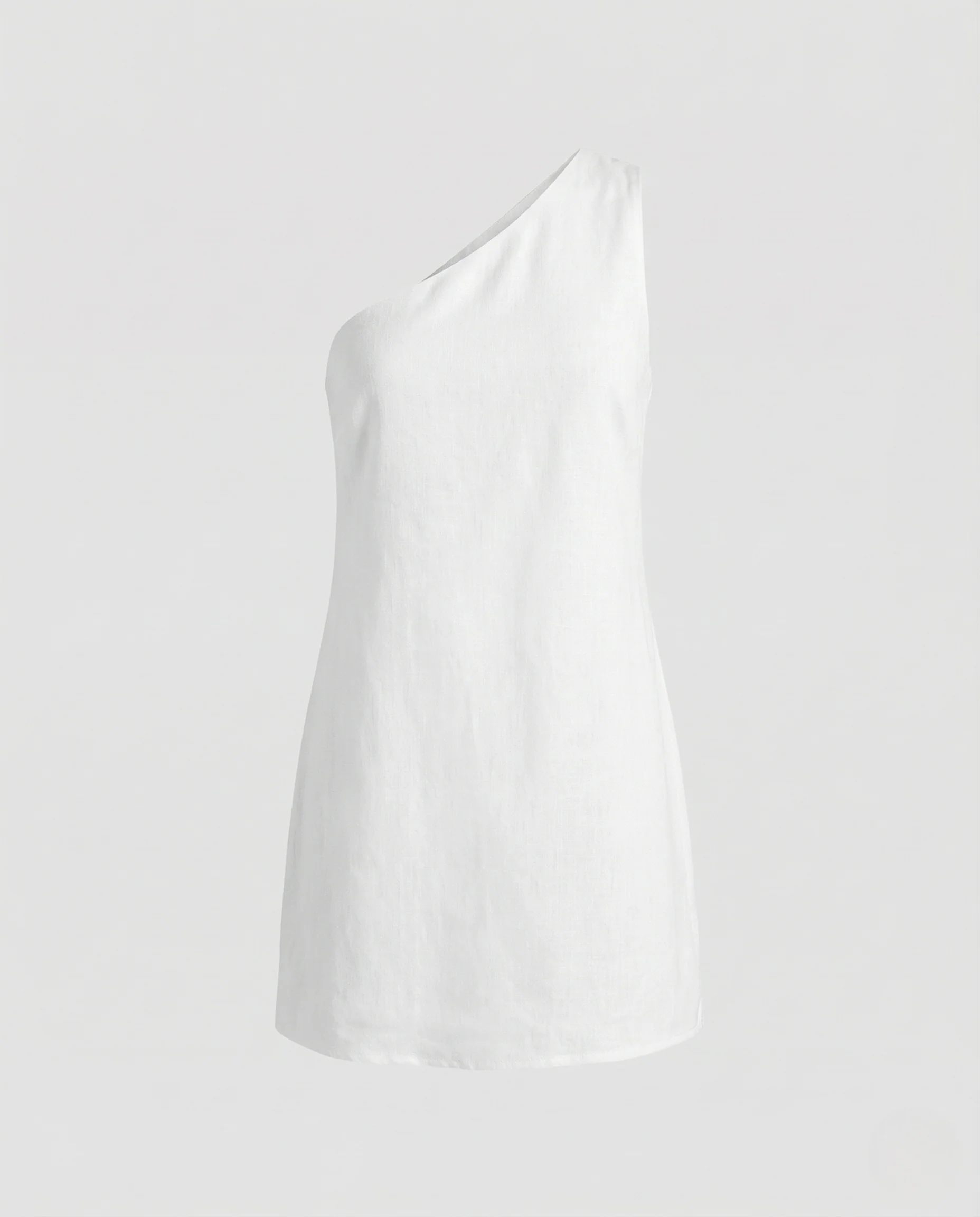 Damen Leinen Minikleid Asymmetrisch - Image 4