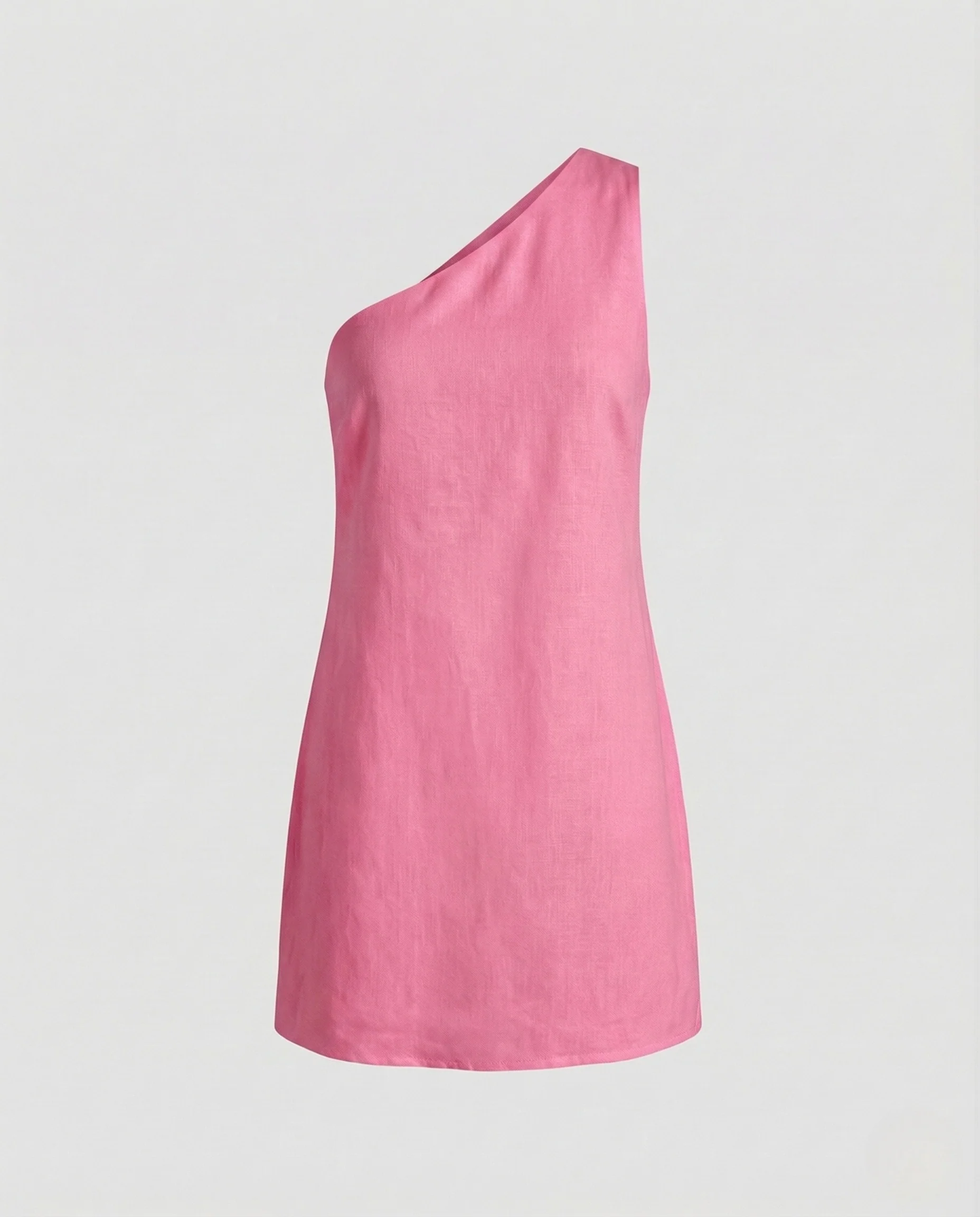 Damen Leinen Minikleid Asymmetrisch - Image 5