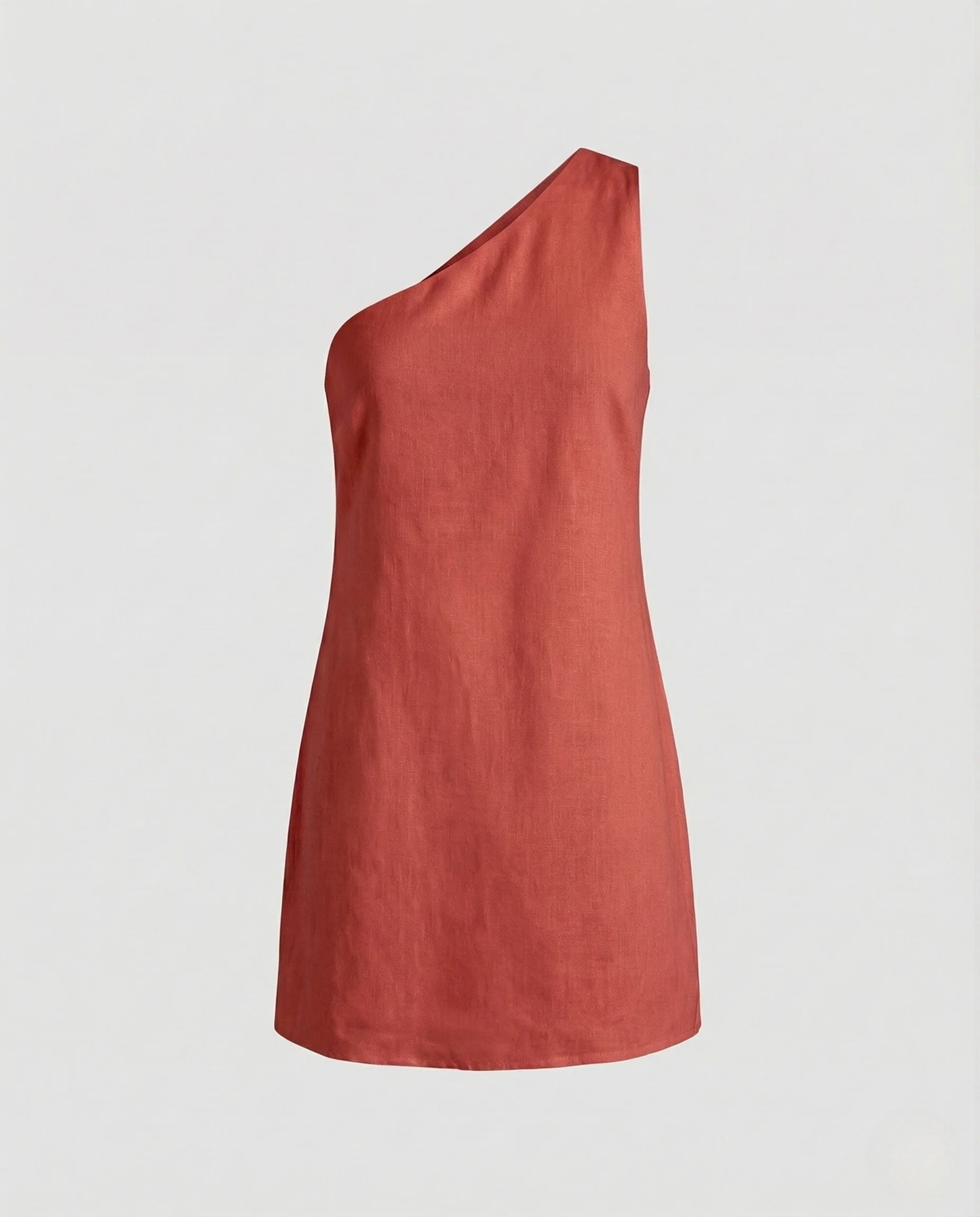 Damen Leinen Minikleid Asymmetrisch - Image 7