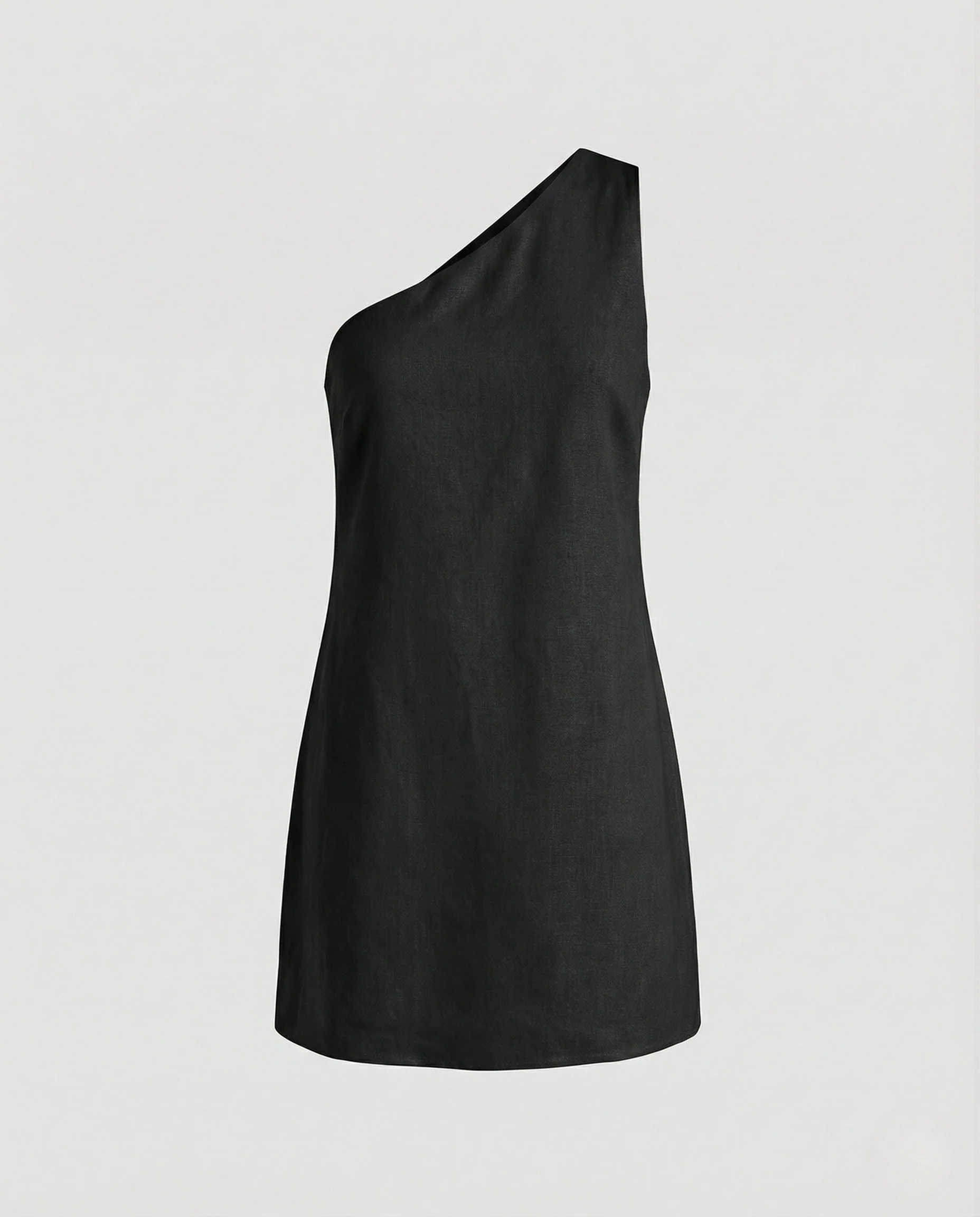 Damen Leinen Minikleid Asymmetrisch - Image 8