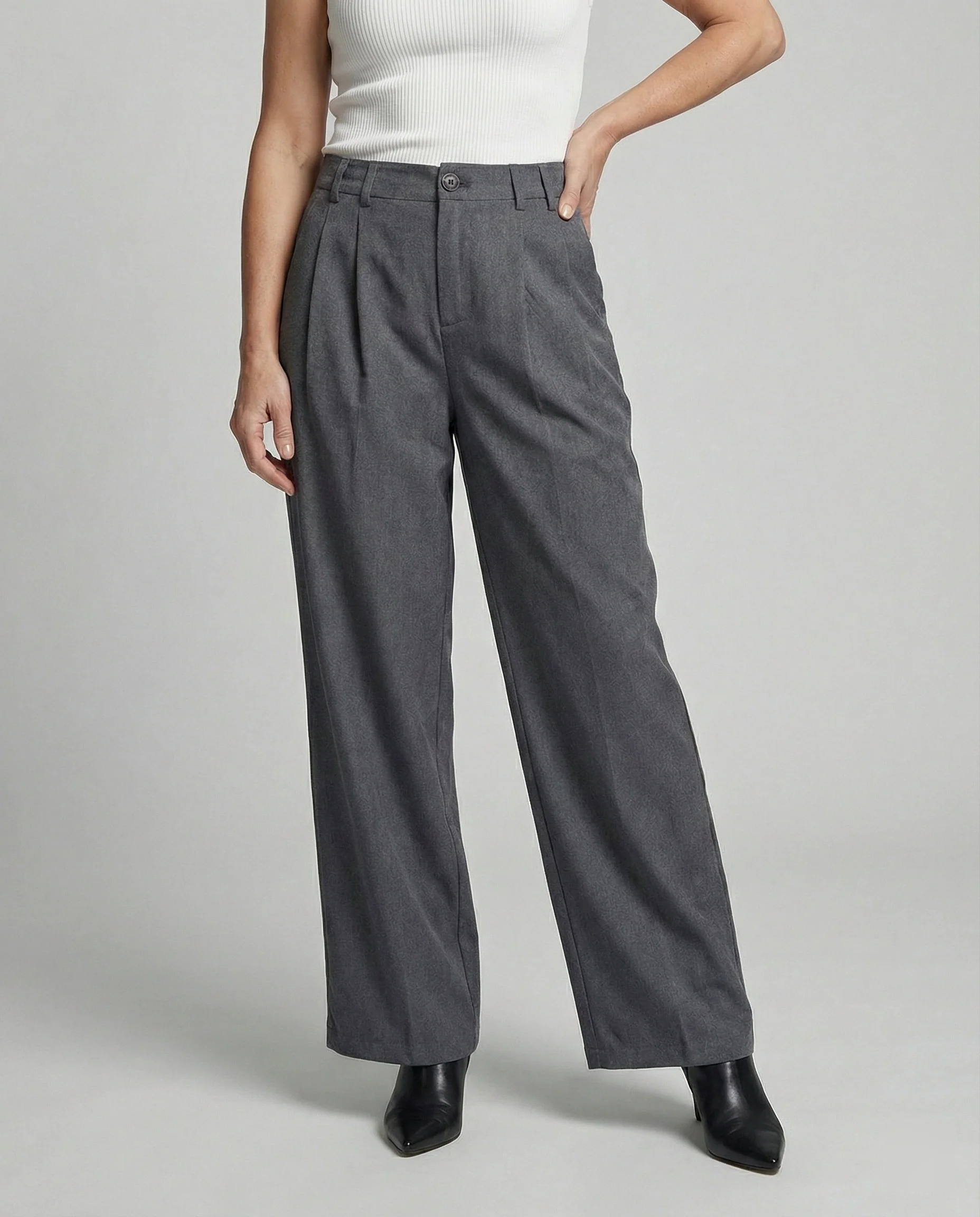Freizeitkleidung Damen Bundfaltenhose Weit - Image 2
