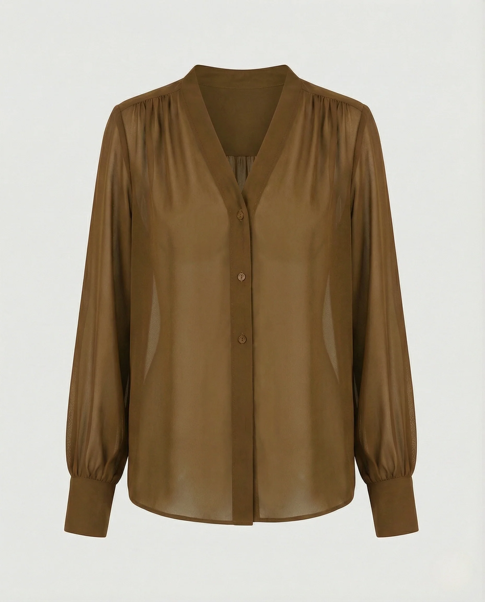 Damen Elegante Chiffonbluse mit V-Ausschnitt - Image 7