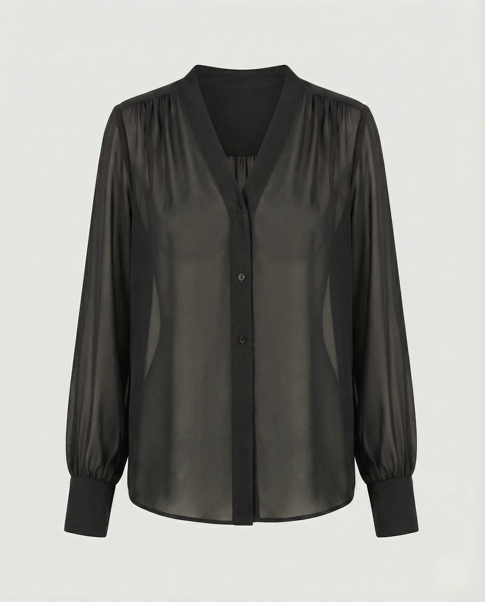 Damen Elegante Chiffonbluse mit V-Ausschnitt - Image 8