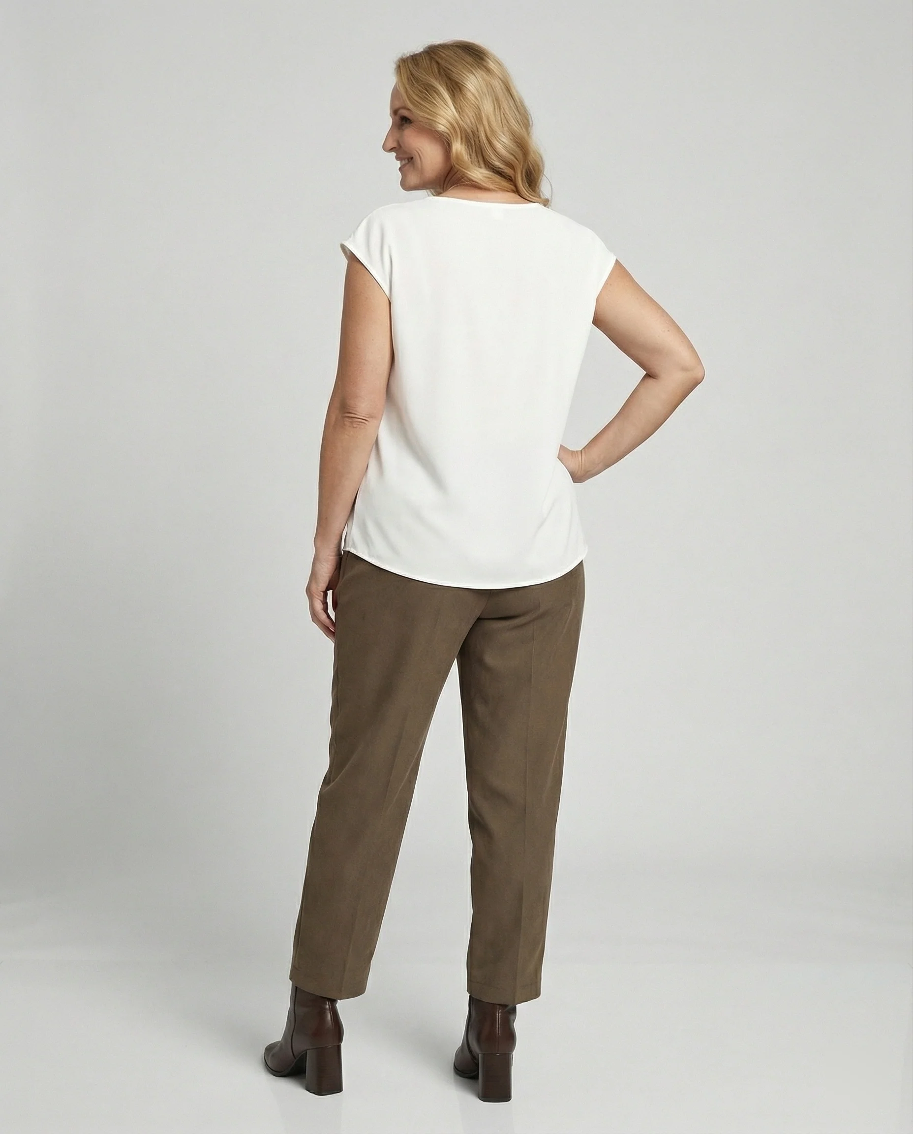 Damen Blusentop elegant Rundhals - Image 3