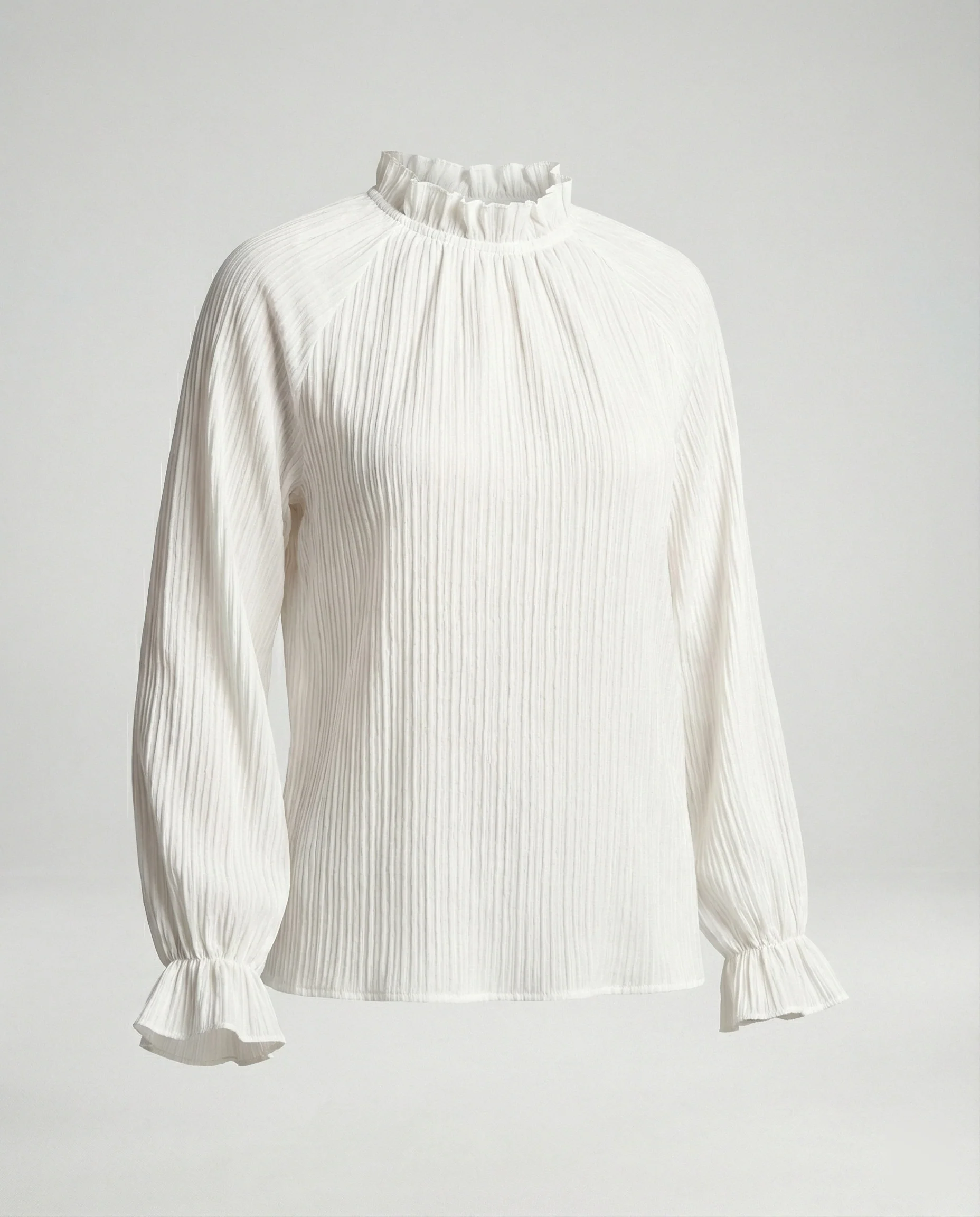 Damen Bluse Rüschen Stehkragen - Image 4