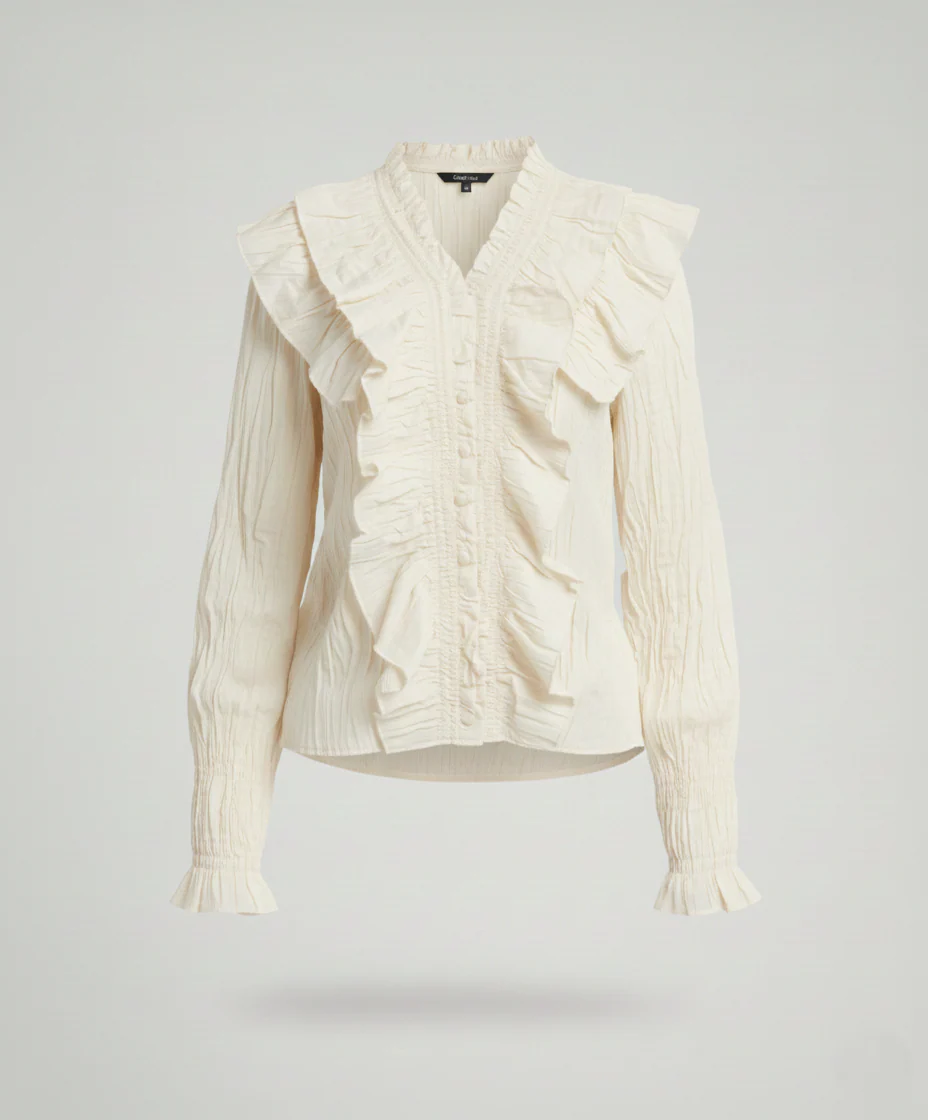 Bluse Damen Elegant mit Volants - Image 6