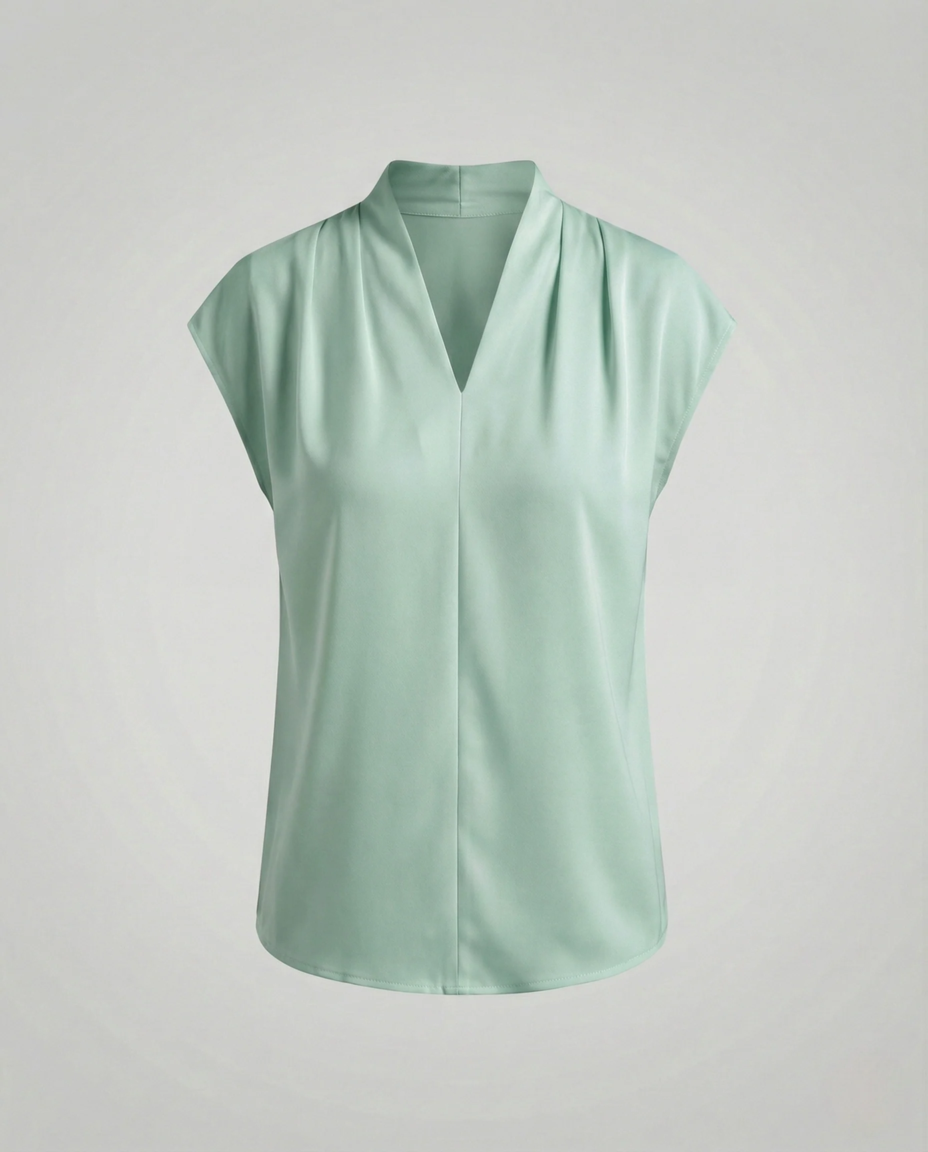 Damen Seidenoptik Bluse mit V-Ausschnitt - Image 9