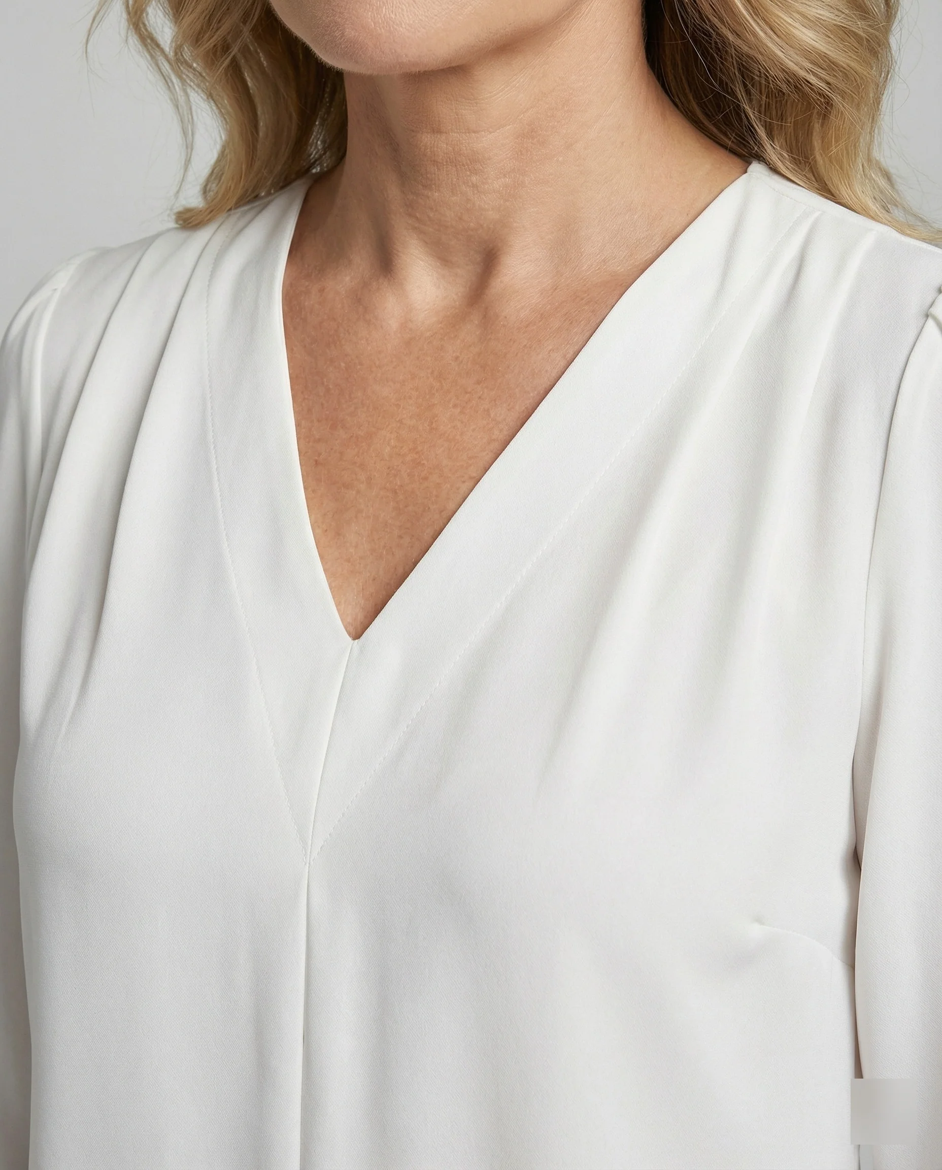 Damen Blusentop Damen V-Ausschnitt Crêpe - Image 4