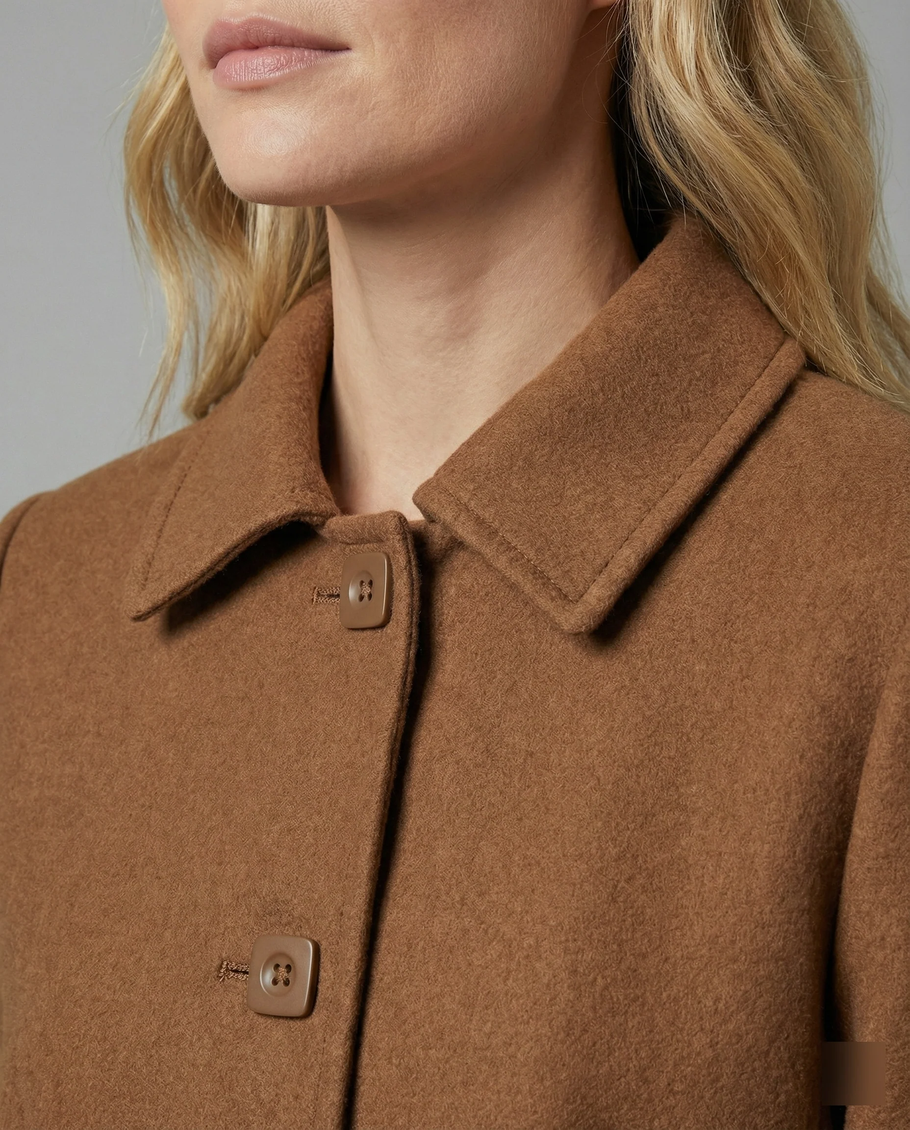 Elegante Wolljacke mit übergroßem Kragen, weiter Schnitt und diagonaler Strickstruktur Heidi Mode - Image 6