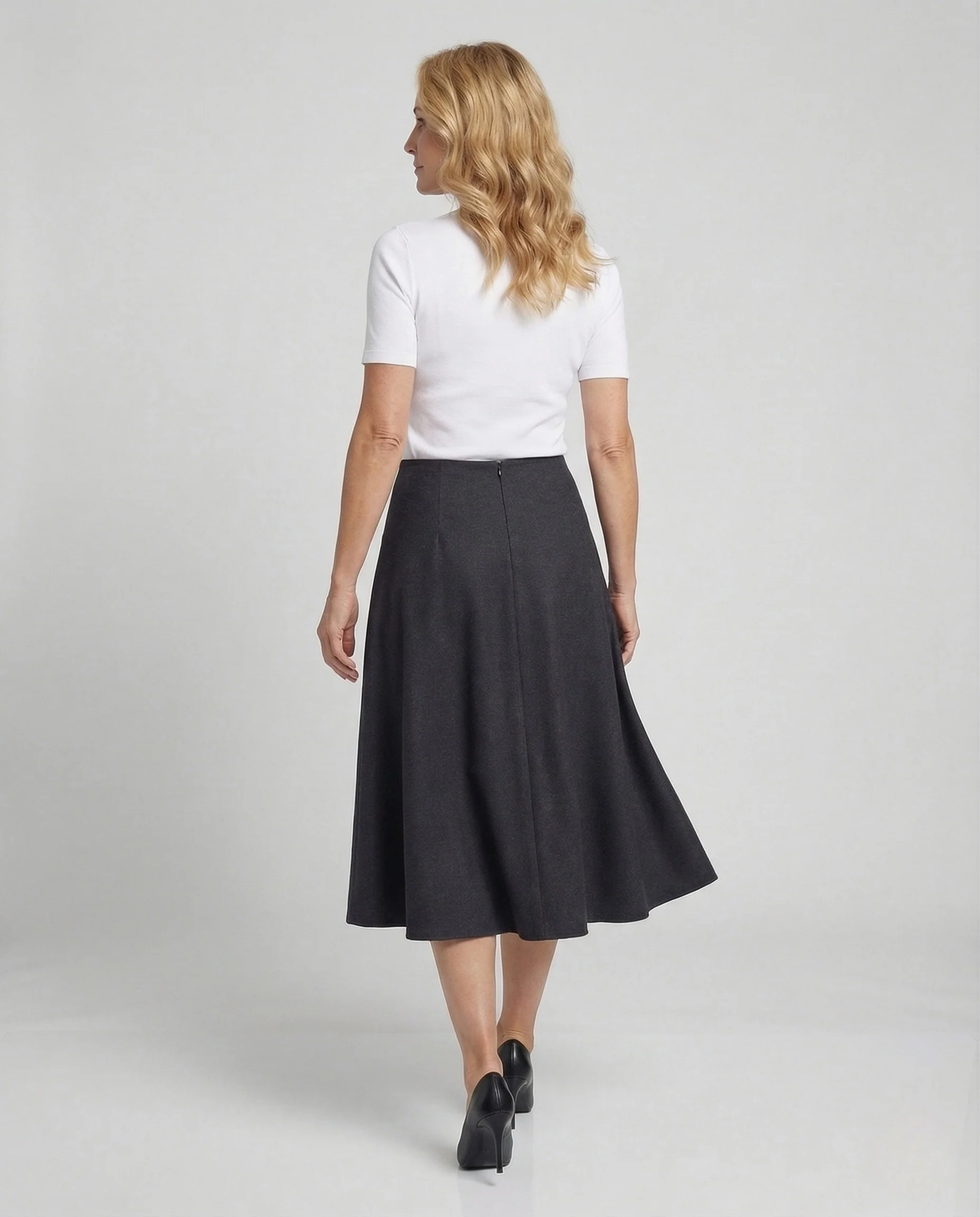 Damen A-Linien Wollrock mit hoher Taille Eleganter Rock - Image 4