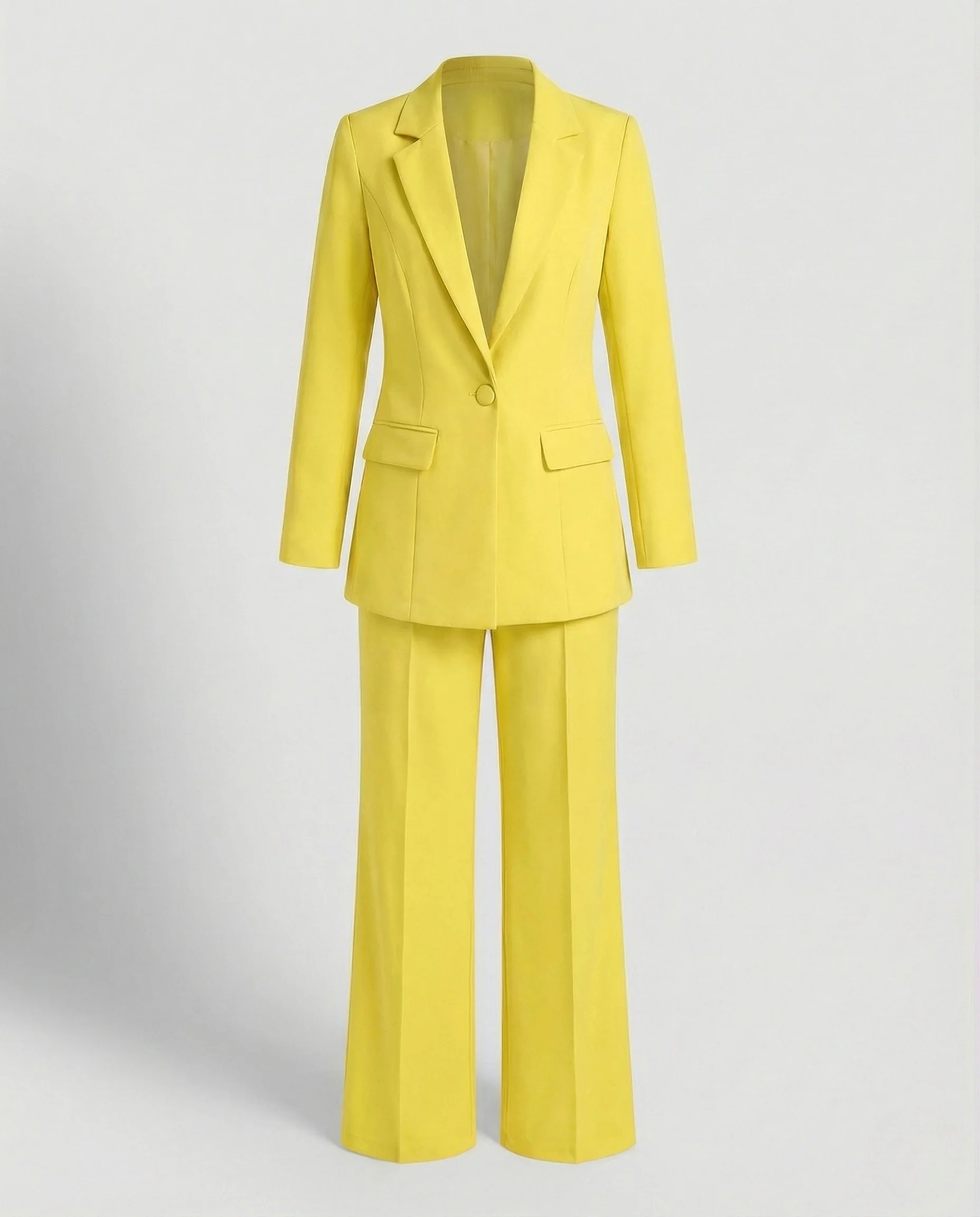 Damen Business-Zweiteiler mit Ein-Knopf-Blazer und Bundfaltenhose - Image 4