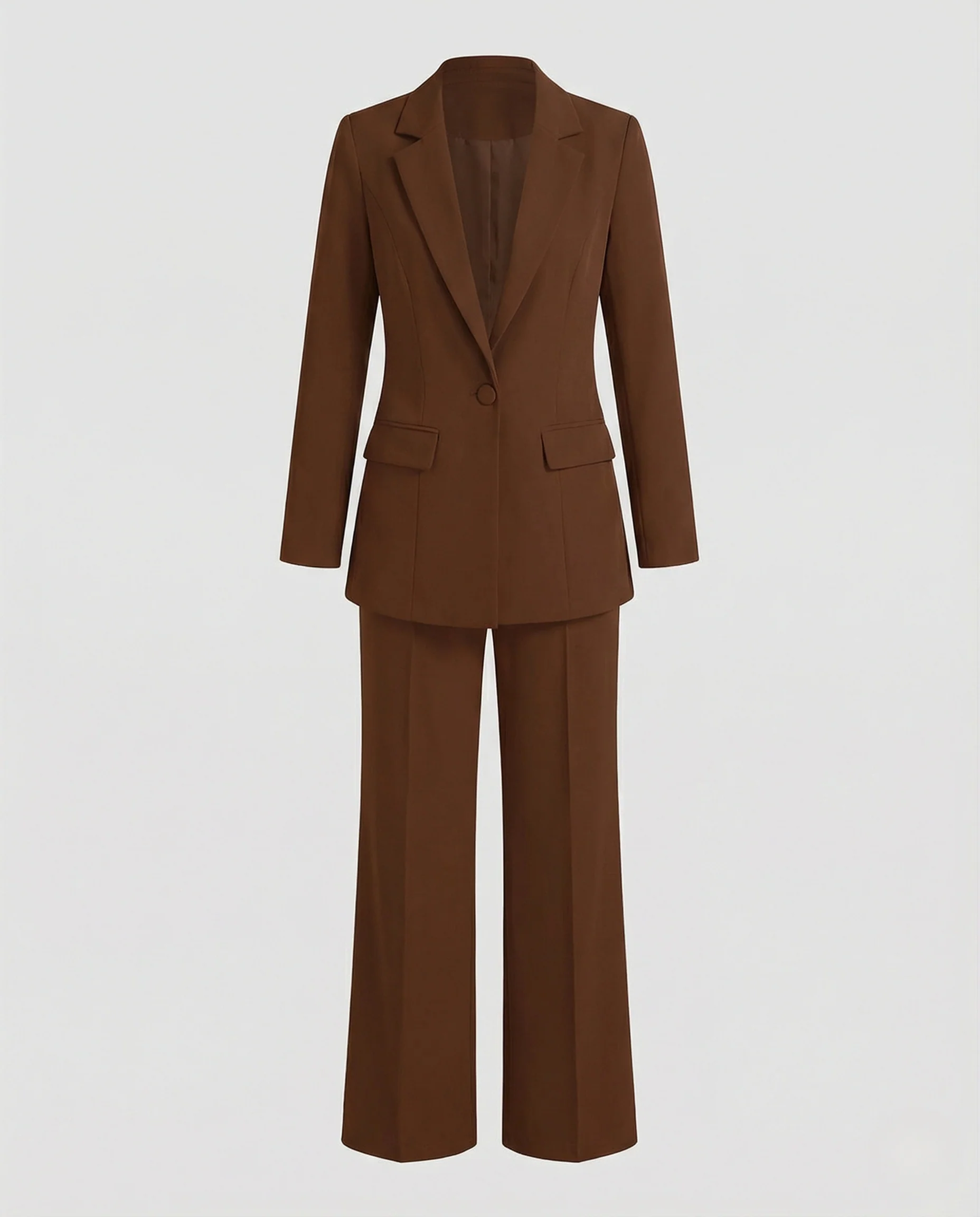 Damen Business-Zweiteiler mit Ein-Knopf-Blazer und Bundfaltenhose - Image 5