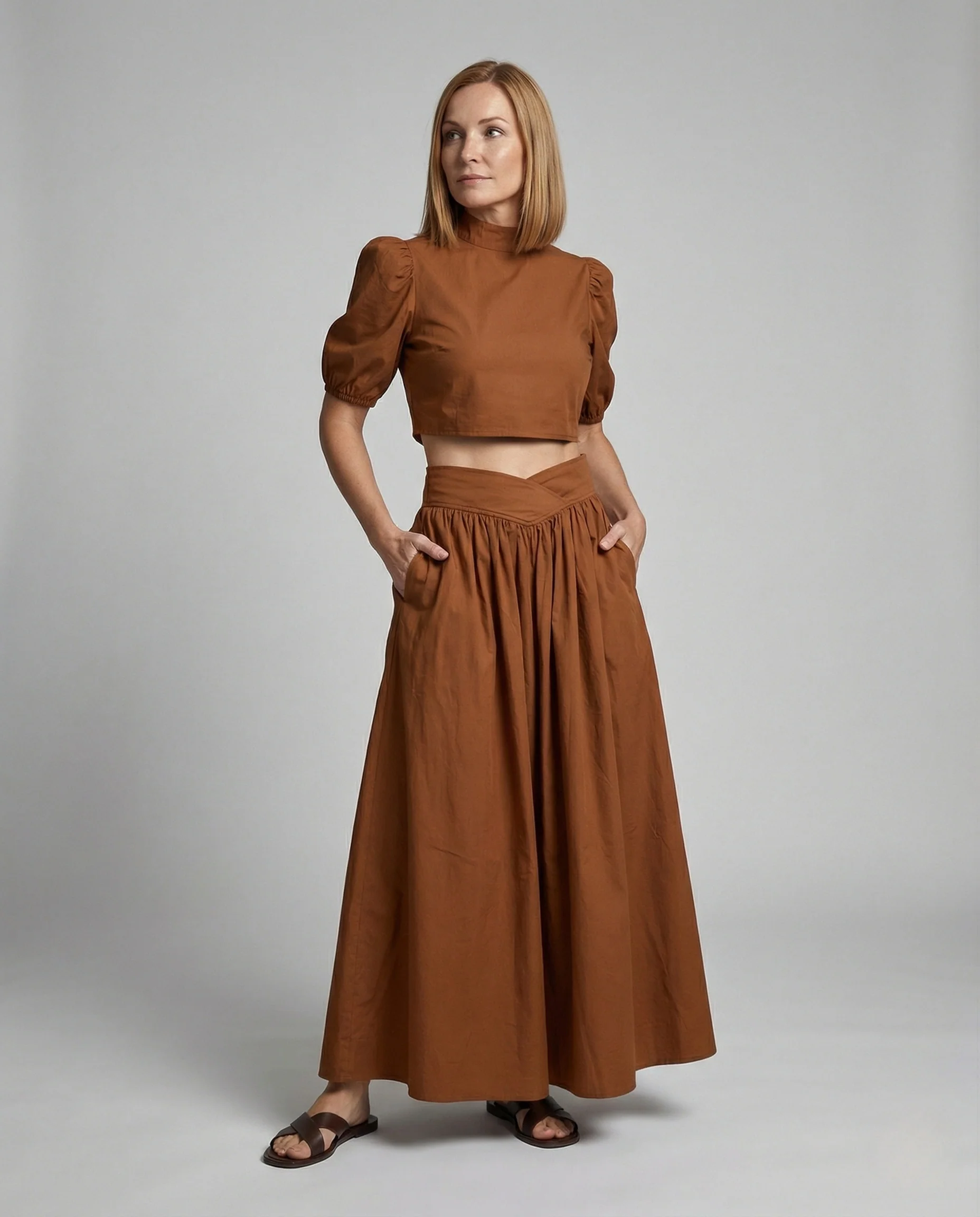 Maxirock Damen Elegant Falten - Image 2