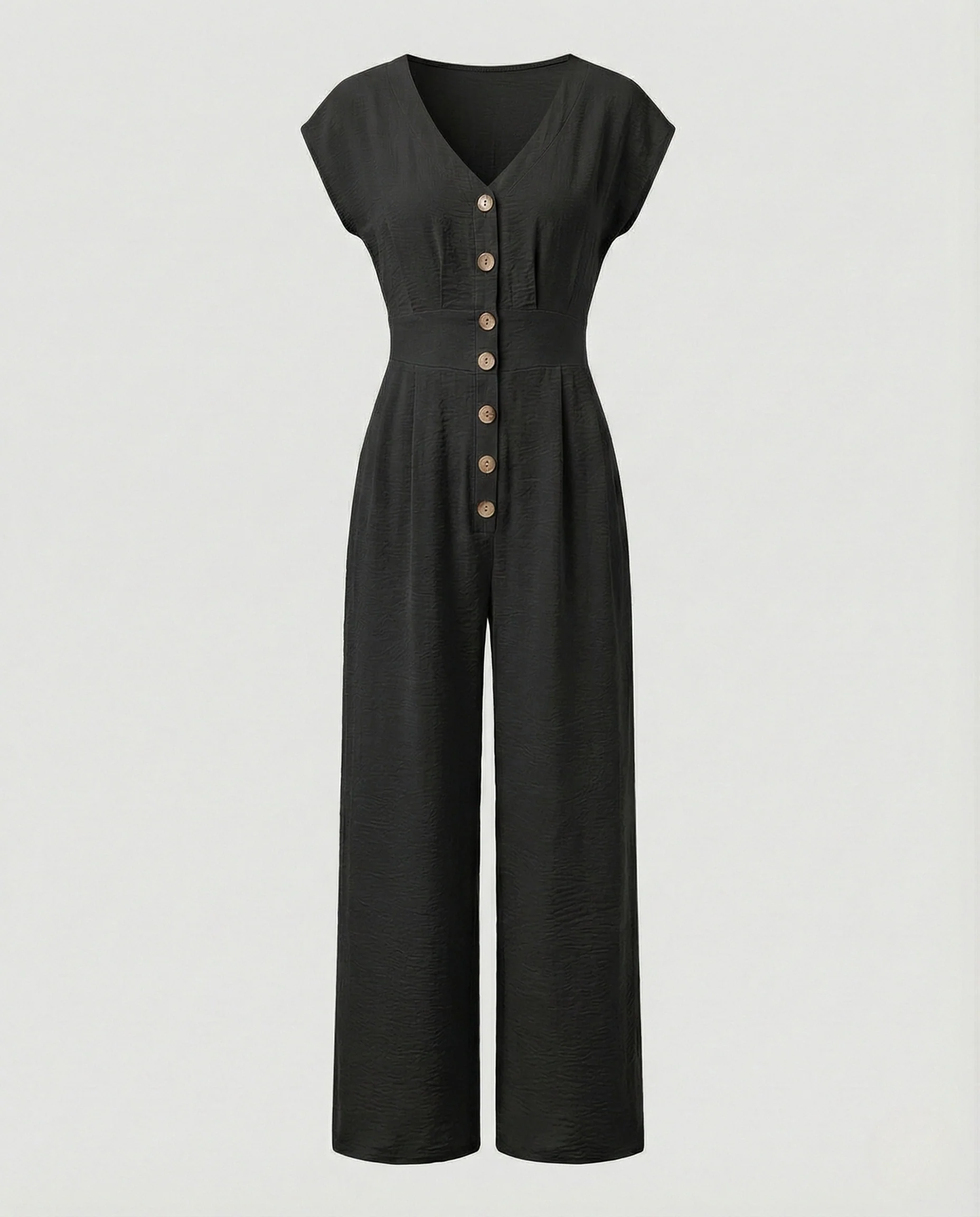 Damen Eleganter Overall mit V-Ausschnitt und weitem Bein - Image 6