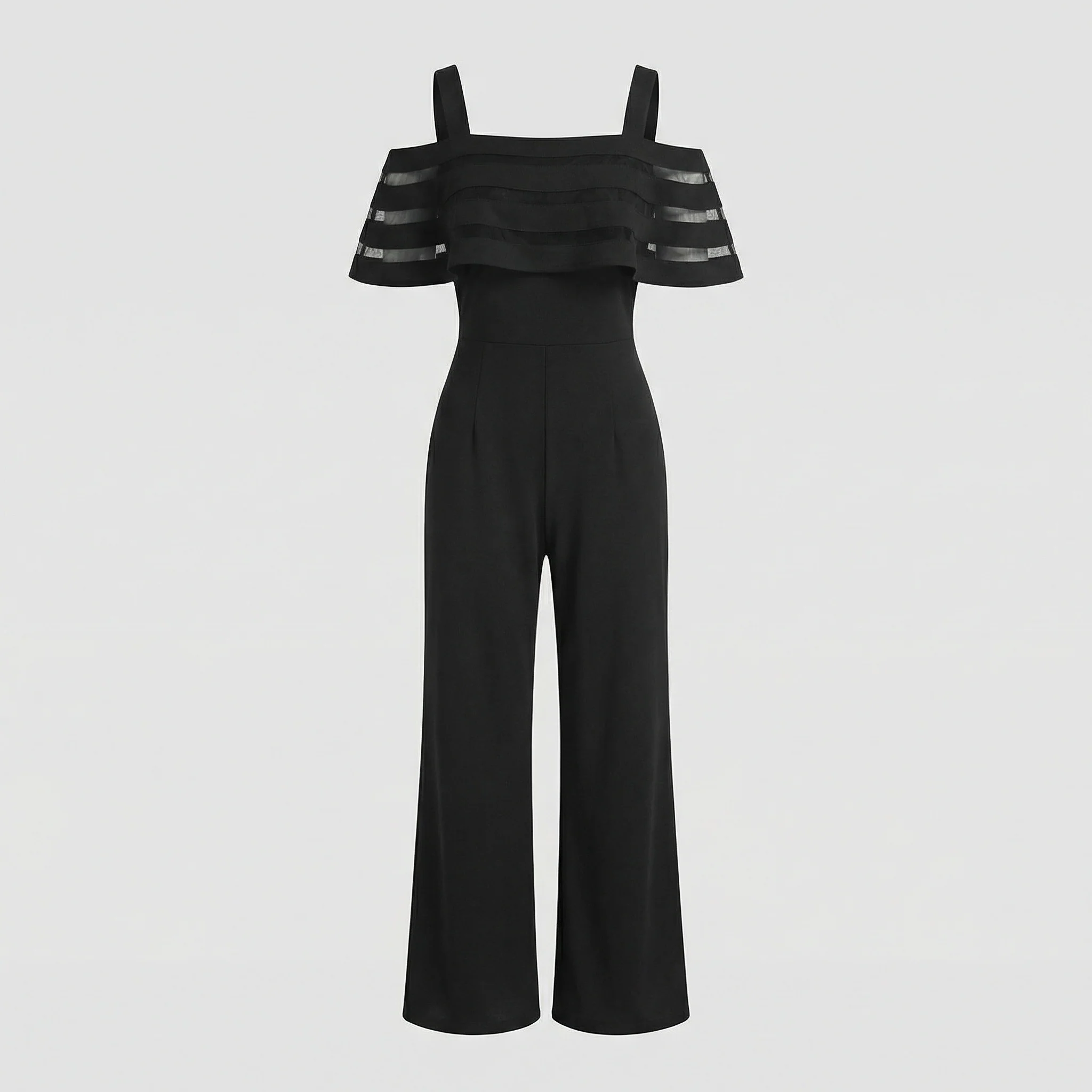 Abend Jumpsuit schulterfrei mit weitem Bein - Image 5