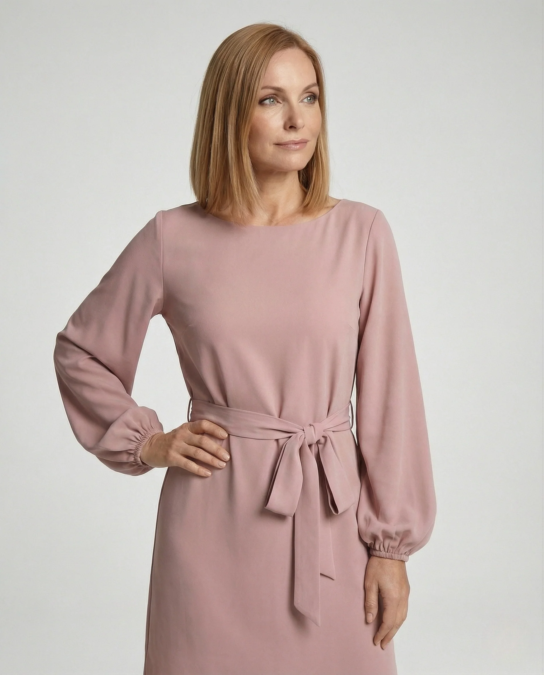 A-Linien Minikleid Elegant Mit Gürtel Damen - Image 2