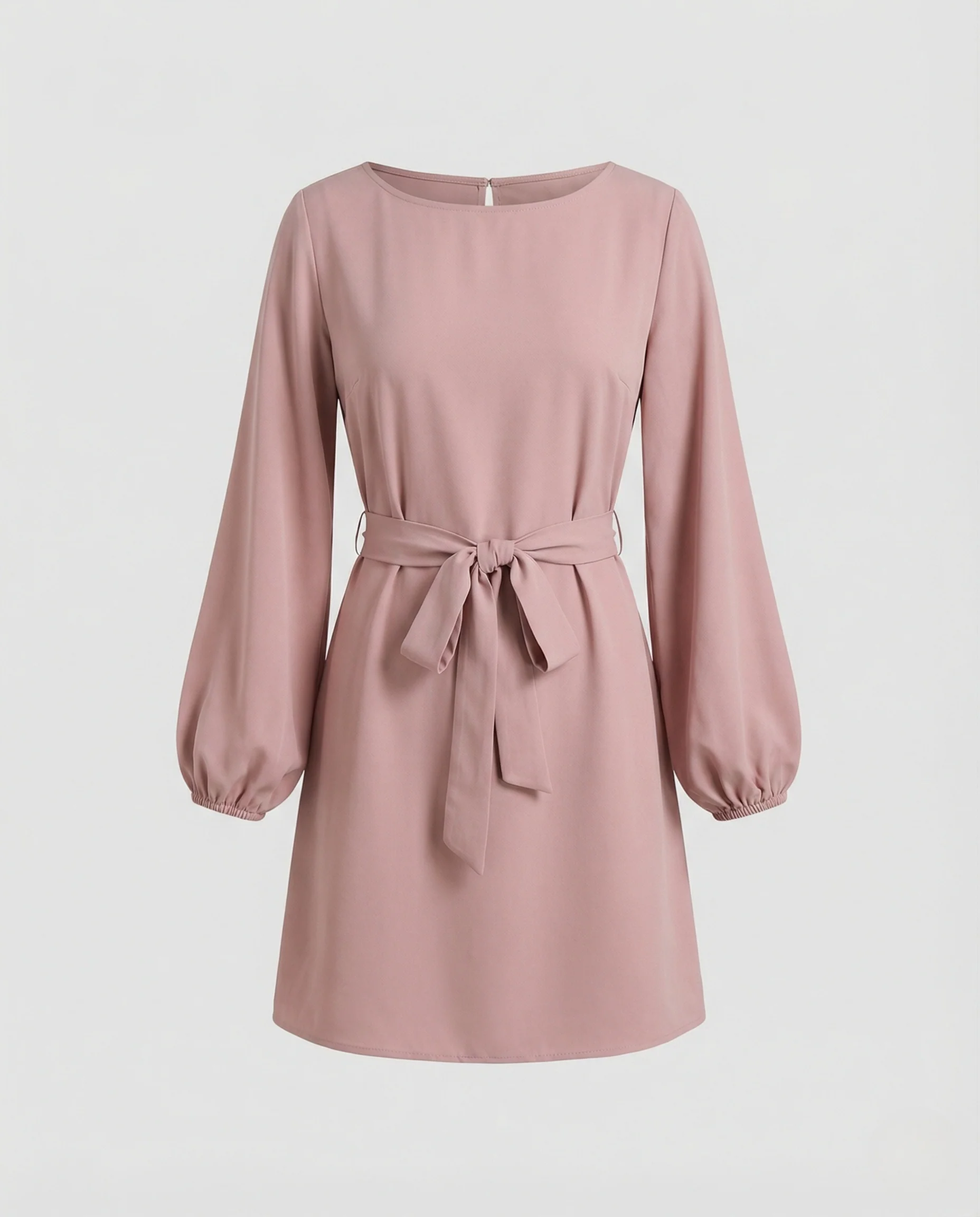 A-Linien Minikleid Elegant Mit Gürtel Damen - Image 5