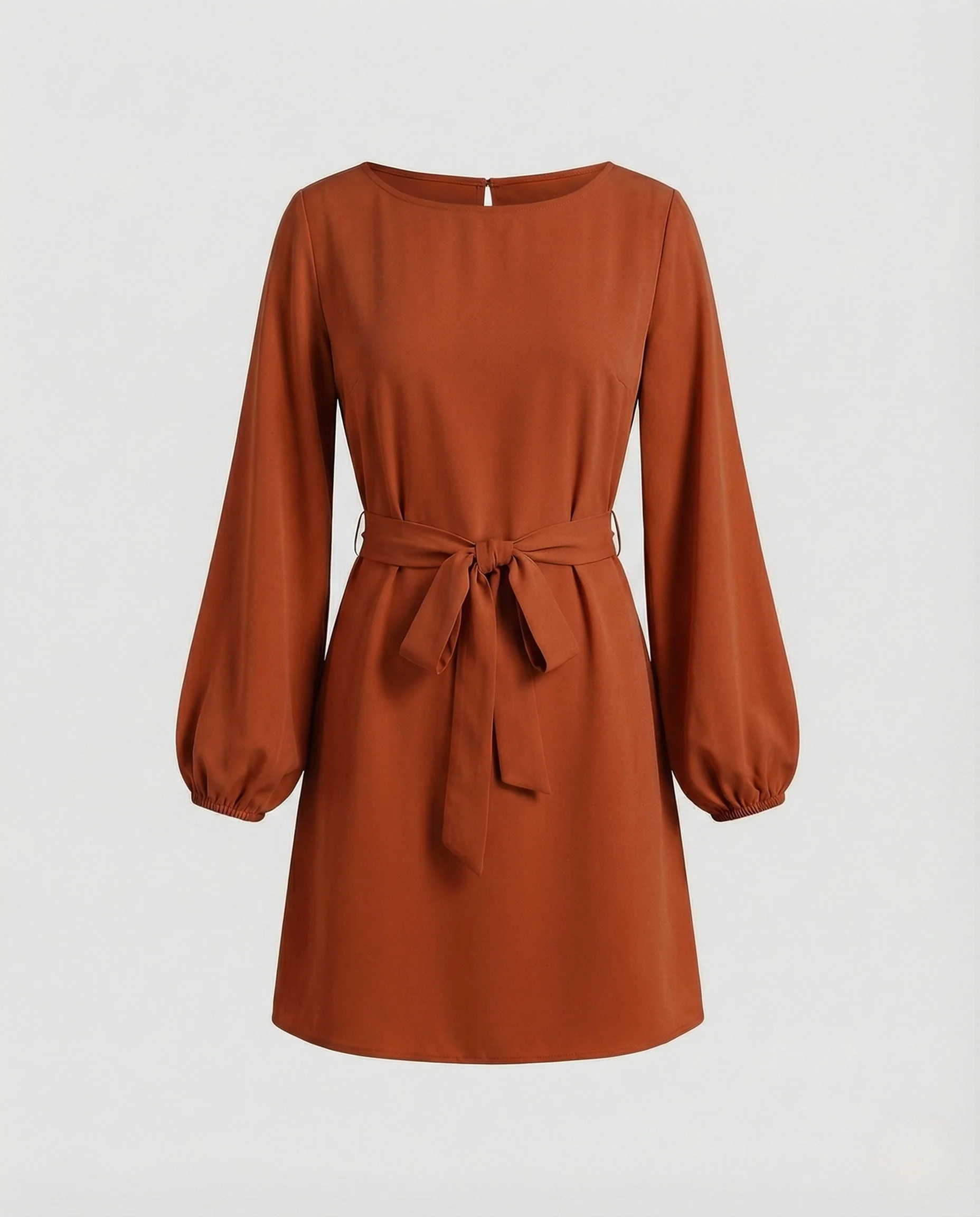 A-Linien Minikleid Elegant Mit Gürtel Damen - Image 6