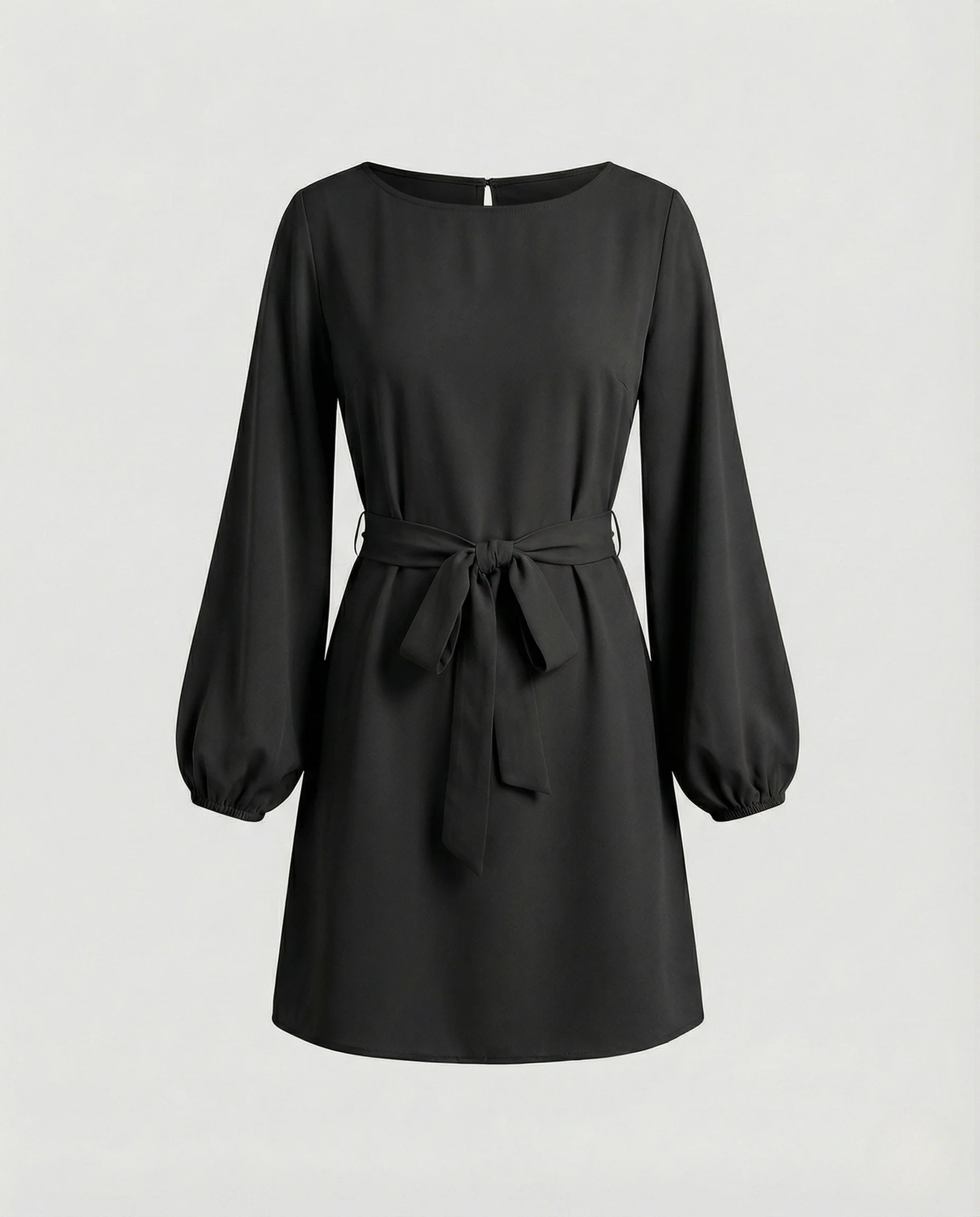 A-Linien Minikleid Elegant Mit Gürtel Damen - Image 8