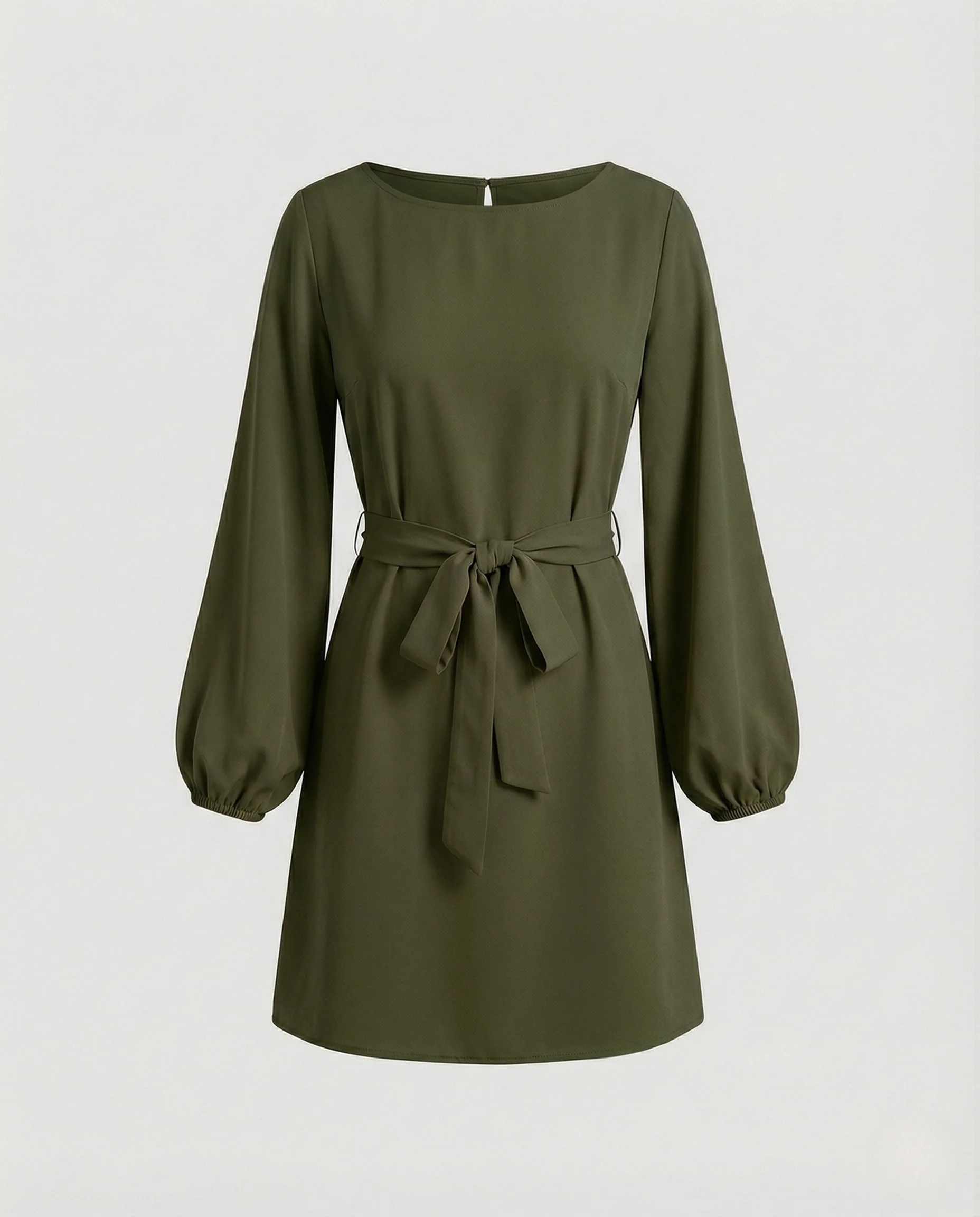 A-Linien Minikleid Elegant Mit Gürtel Damen - Image 9