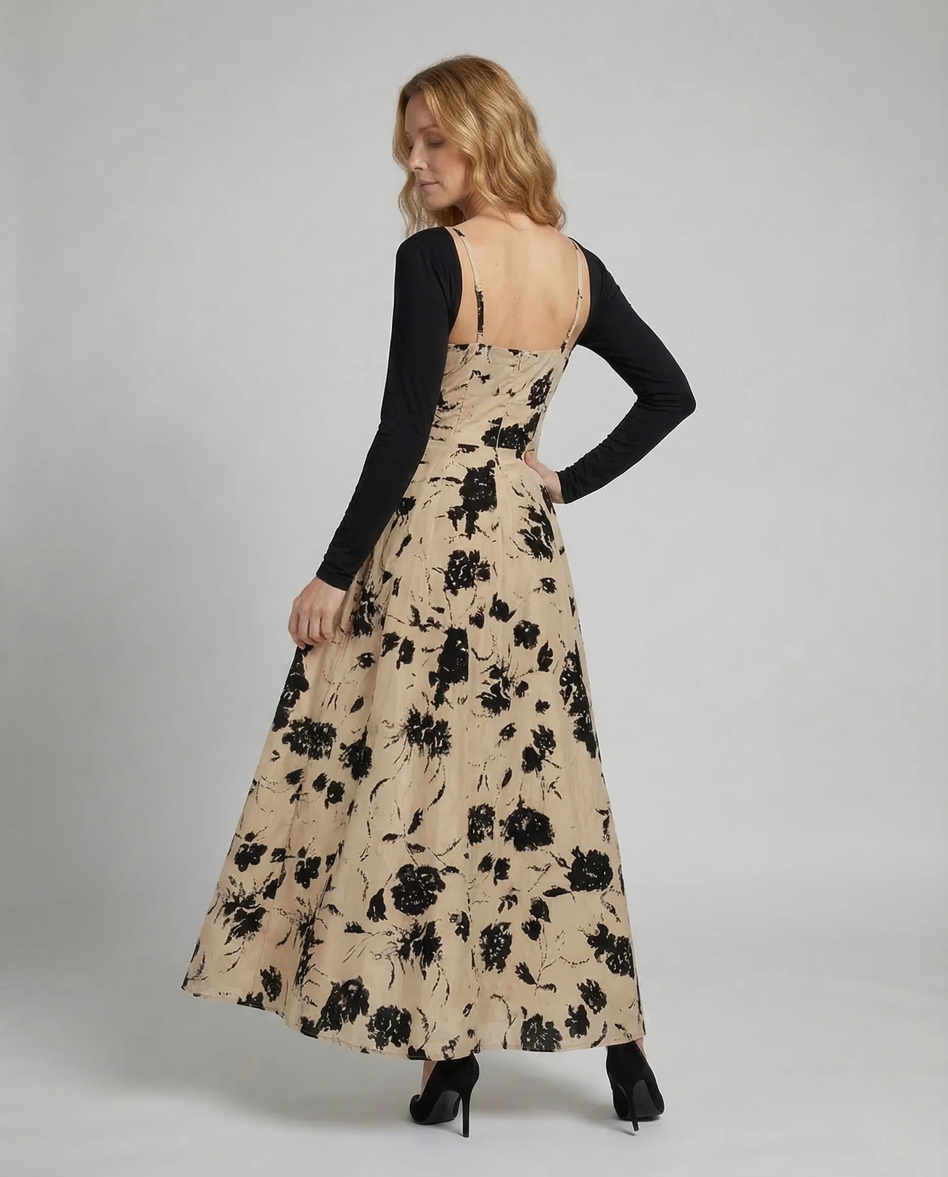 Damen Abendkleid Spaghettiträger A Linie - Image 4