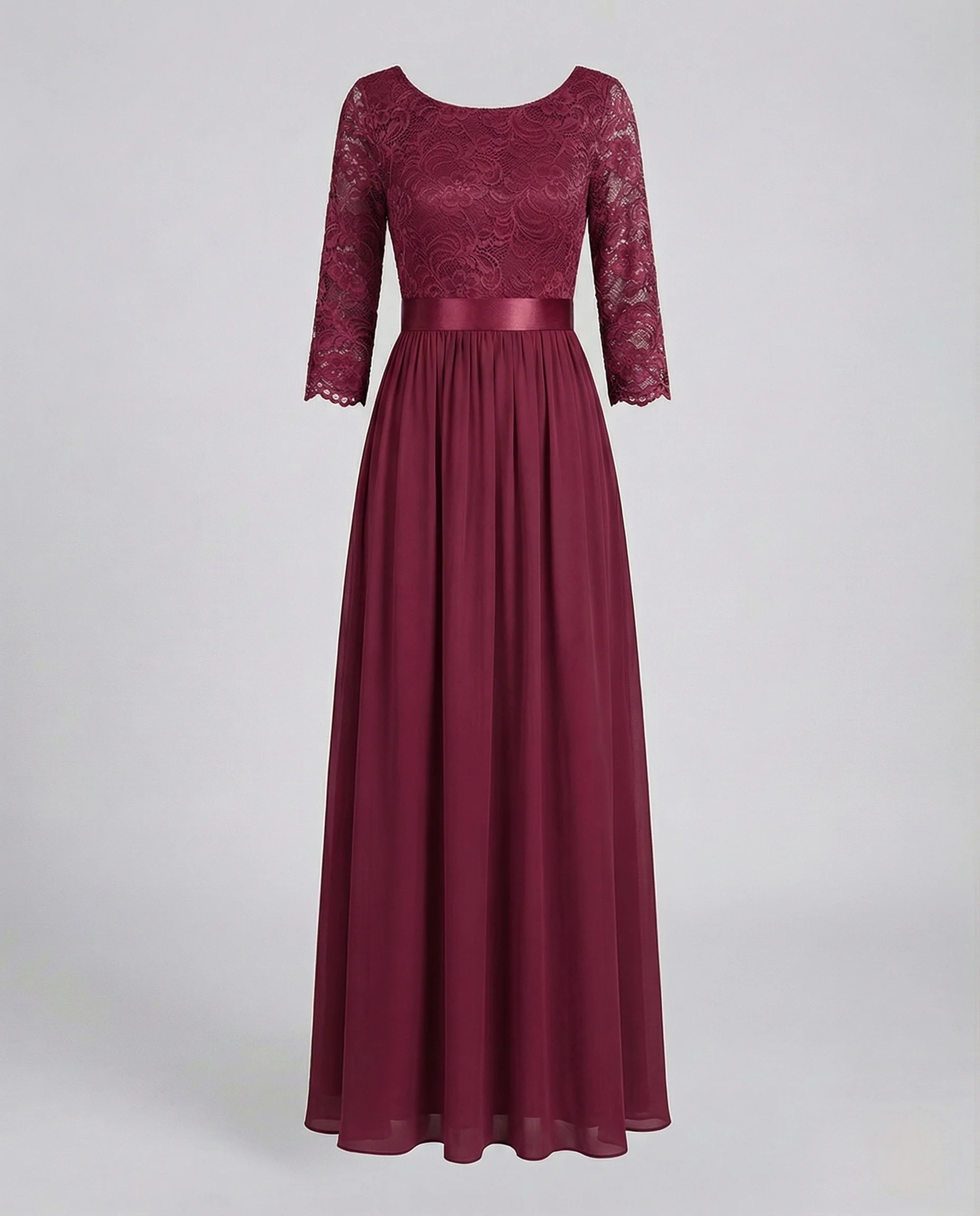 Damen Abendkleid lang Spitze Chiffon - Image 11