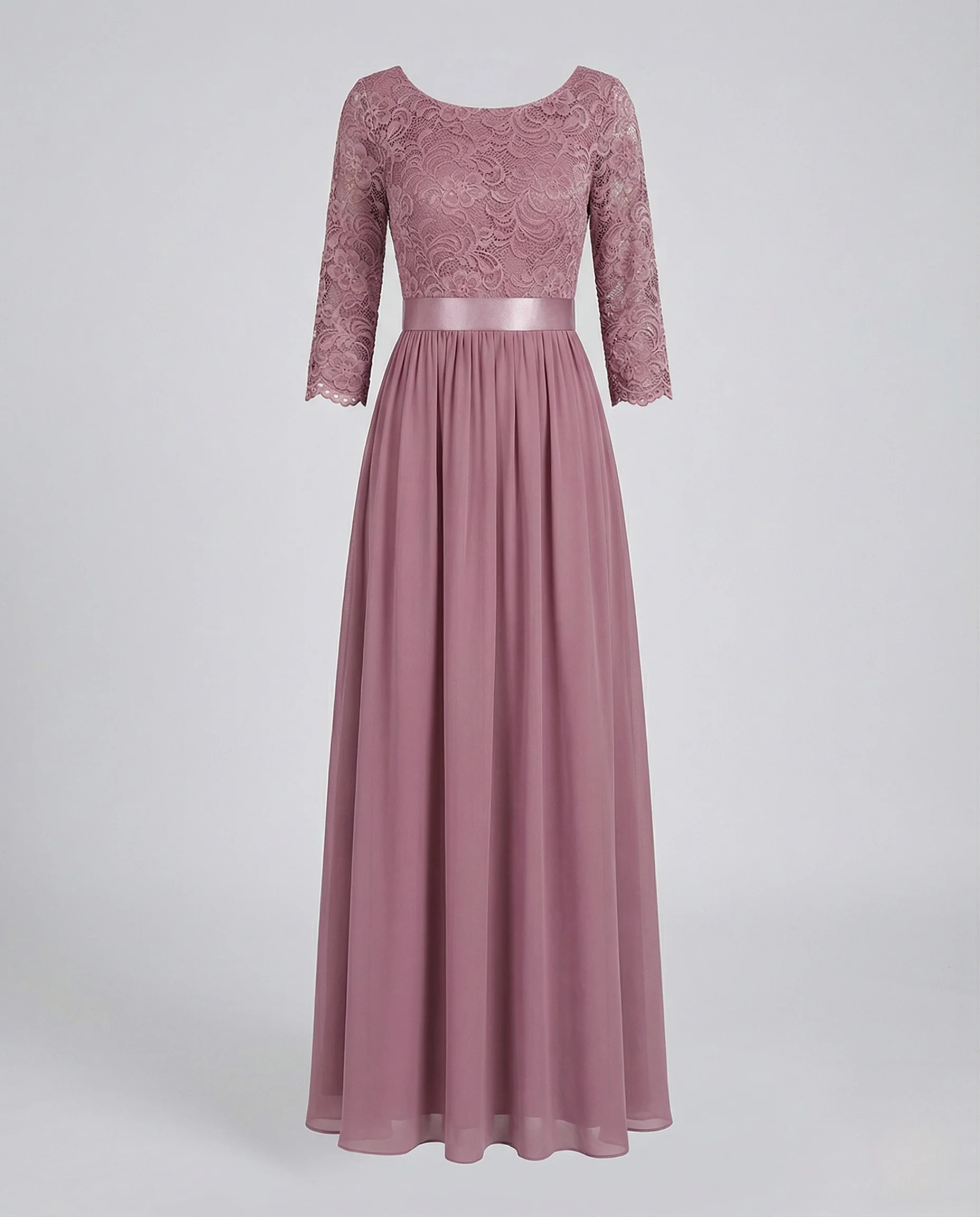 Damen Abendkleid lang Spitze Chiffon - Image 3