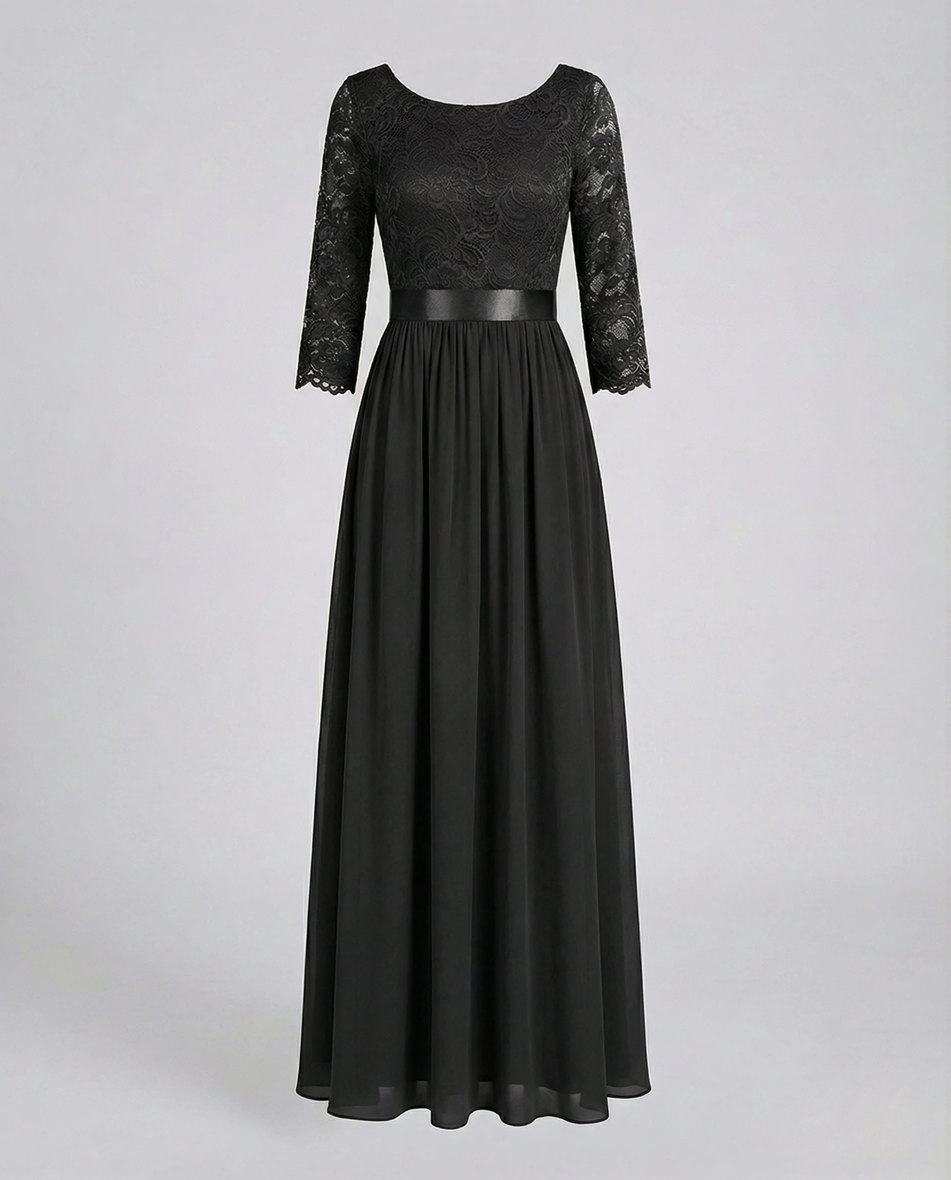 Damen Abendkleid lang Spitze Chiffon - Image 5