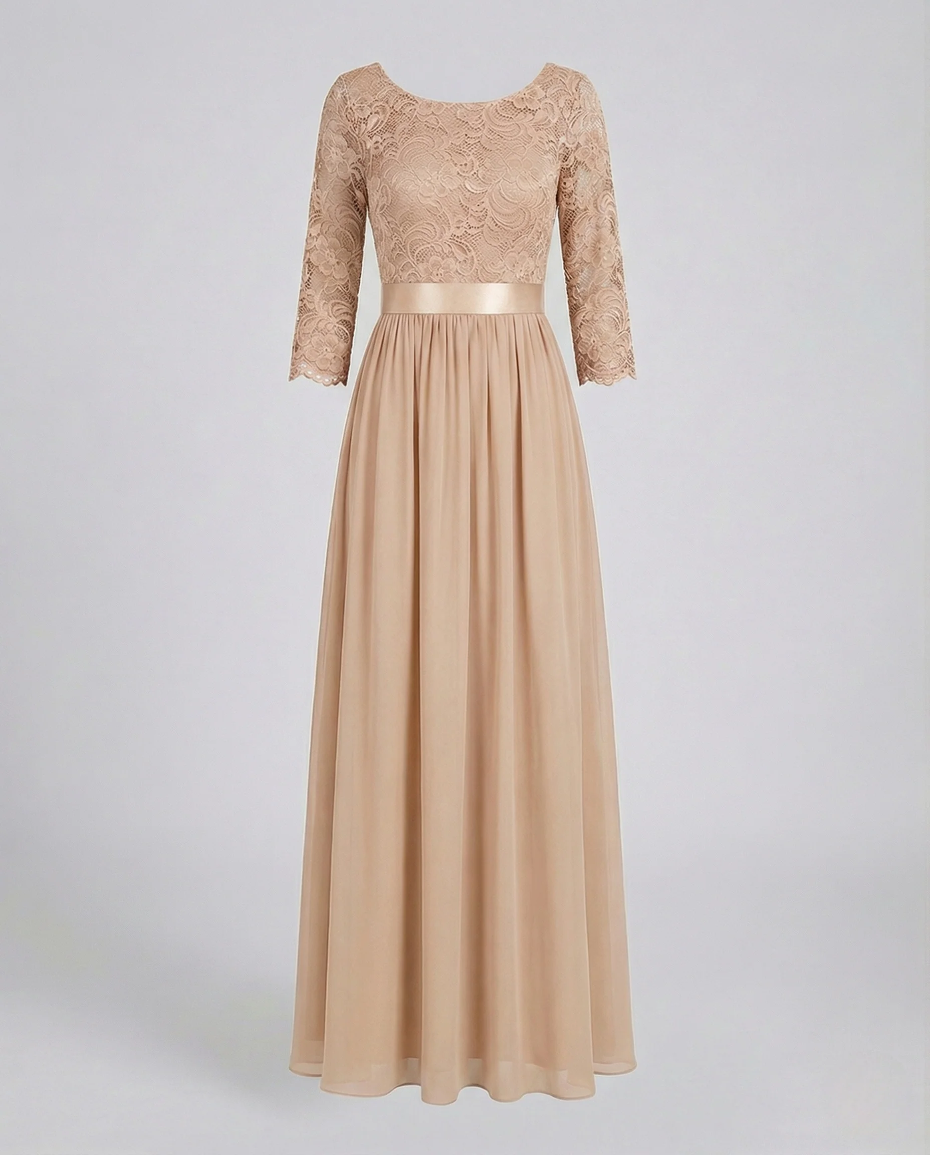 Damen Abendkleid lang Spitze Chiffon - Image 6