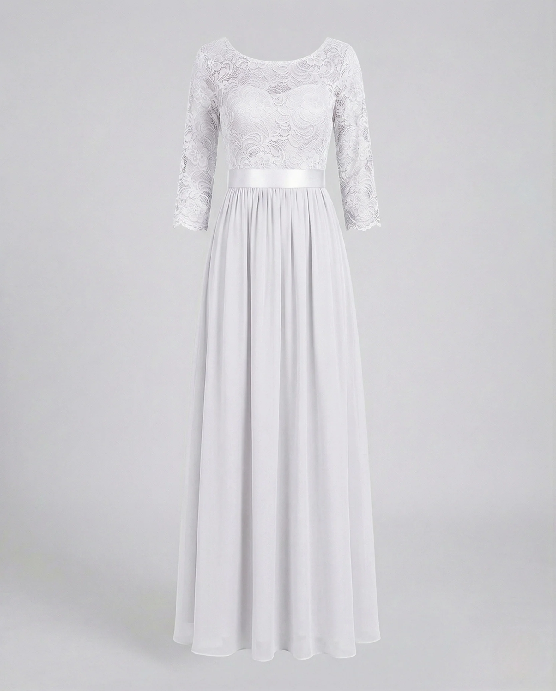 Damen Abendkleid lang Spitze Chiffon - Image 7