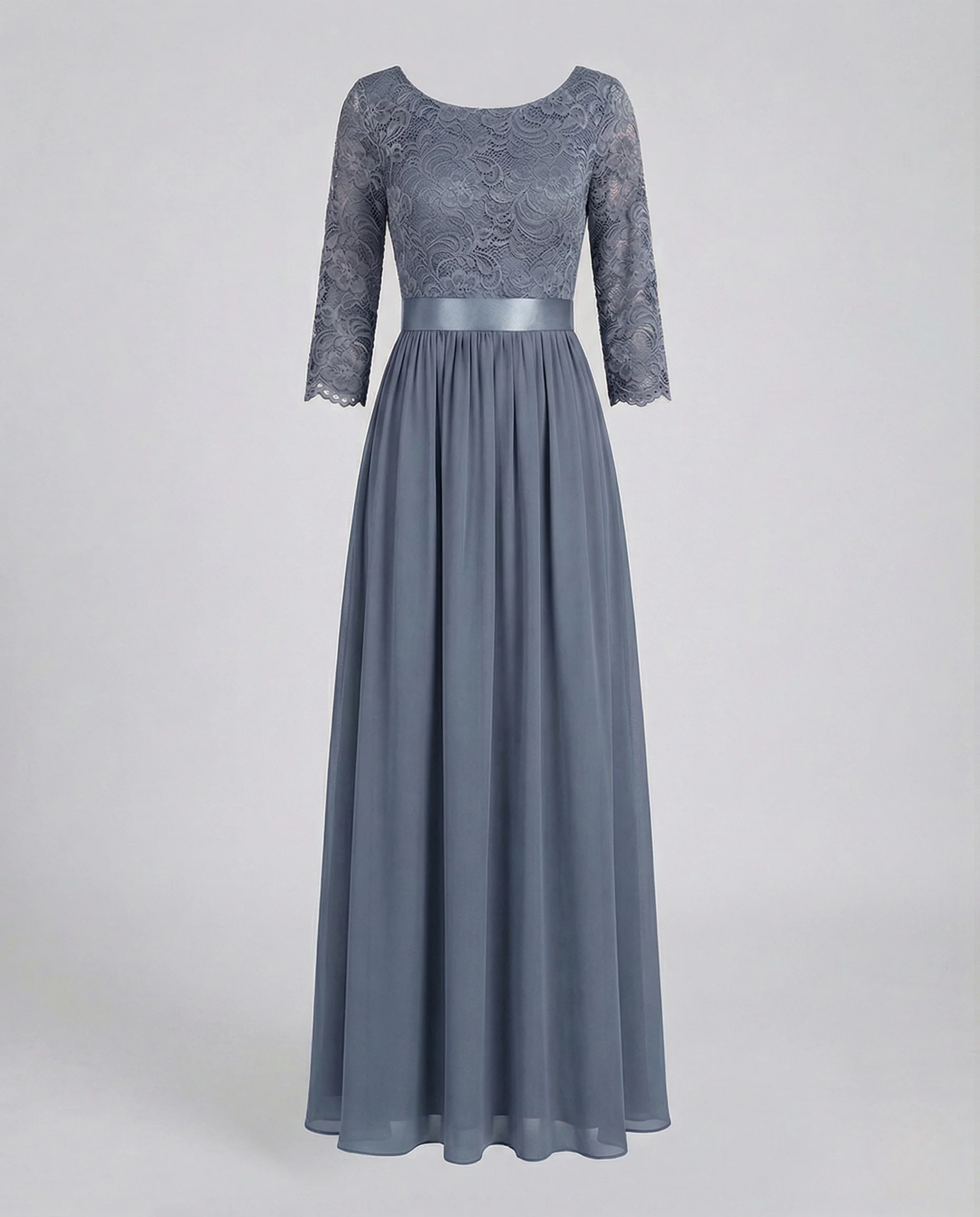 Damen Abendkleid lang Spitze Chiffon - Image 8