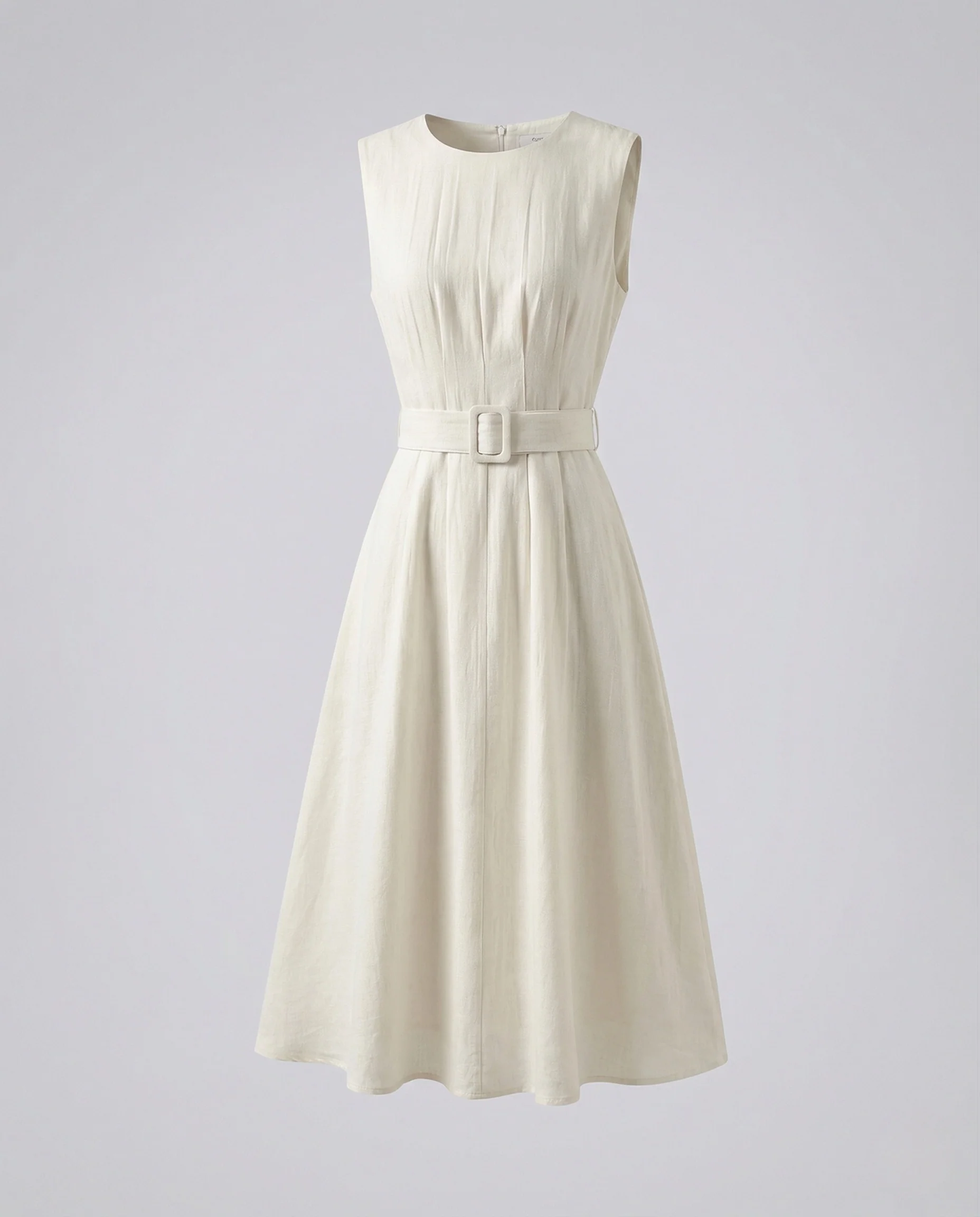 Damen Elegantes Ärmelloses Maxikleid mit Gürtel - Image 5