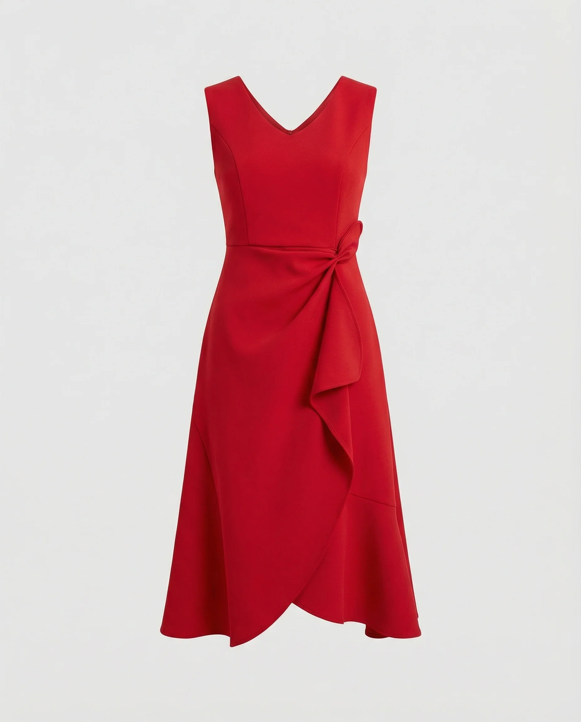 Damen Cocktailkleid Midi mit Wickeloptik - Image 3