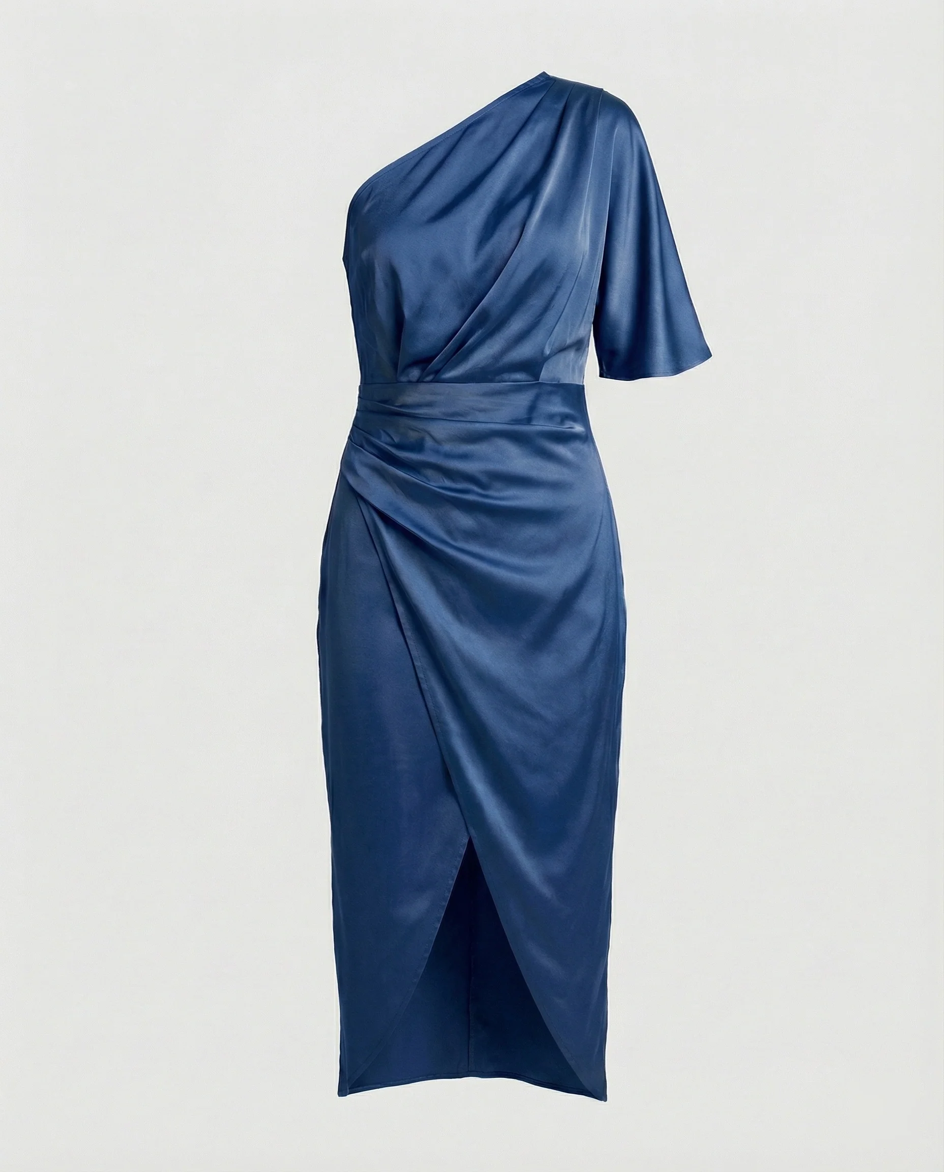 Elegantes Abendkleid lang aus Satin mit Schlitz - Image 2