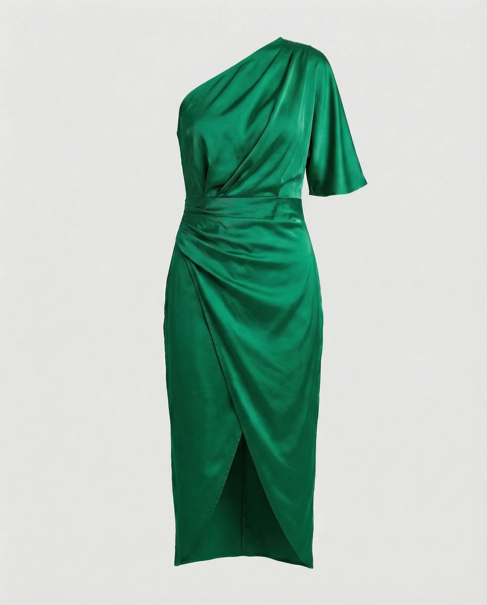 Elegantes Abendkleid lang aus Satin mit Schlitz - Image 4