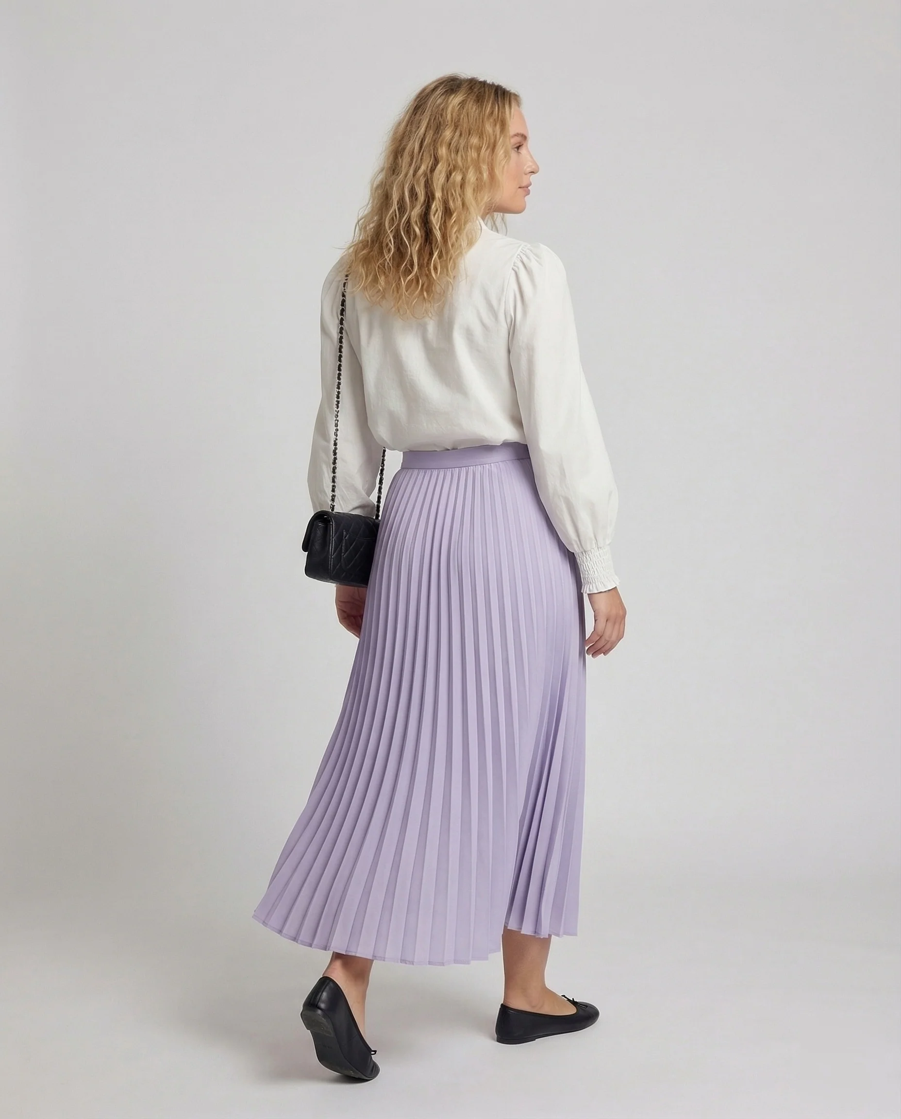Damen Chiffon Zweiteiler mit Plissiertem Maxirock - Image 3
